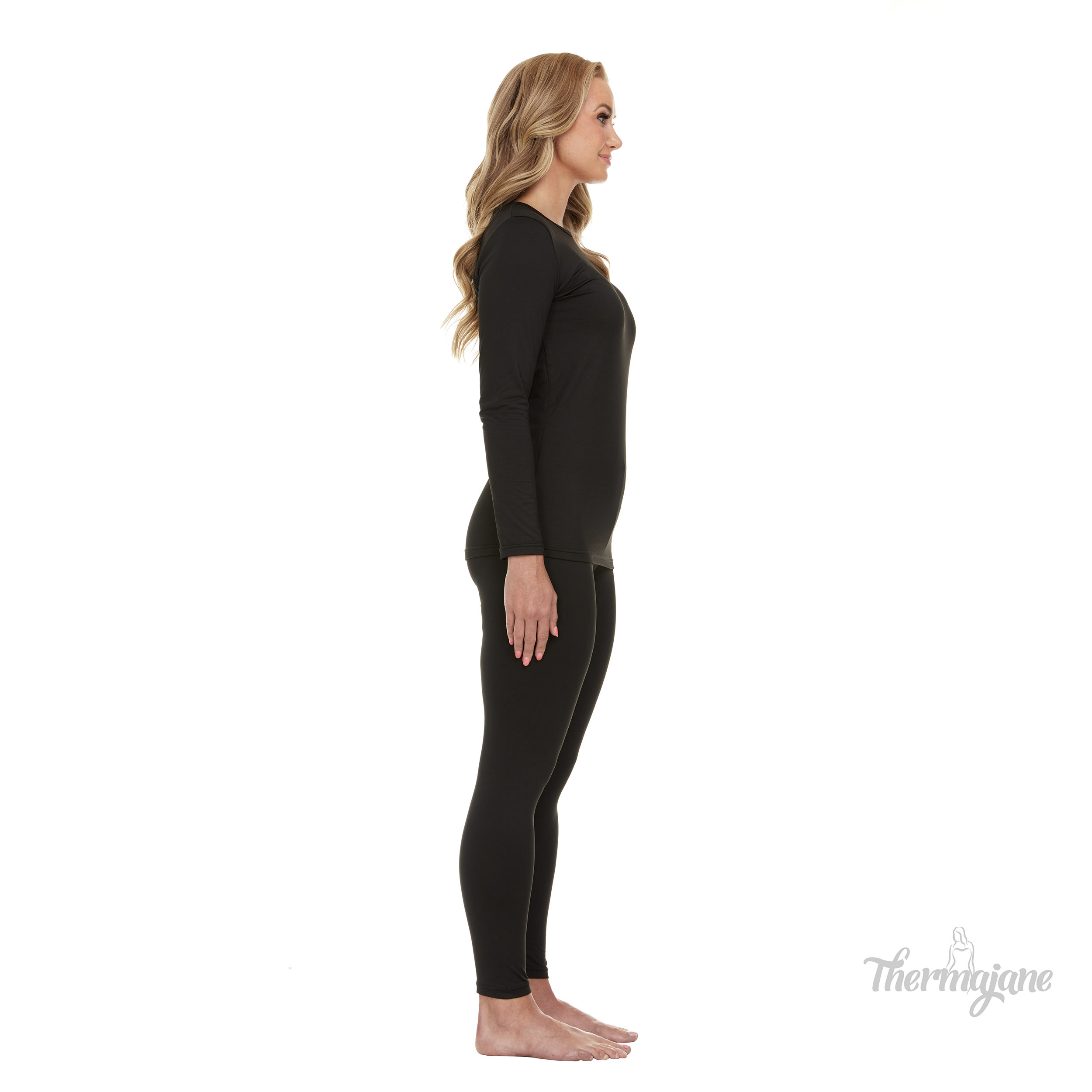 Thermajane Thermal Top & Set for Women Size 3XL Teal, Black at   Women's Clothing store