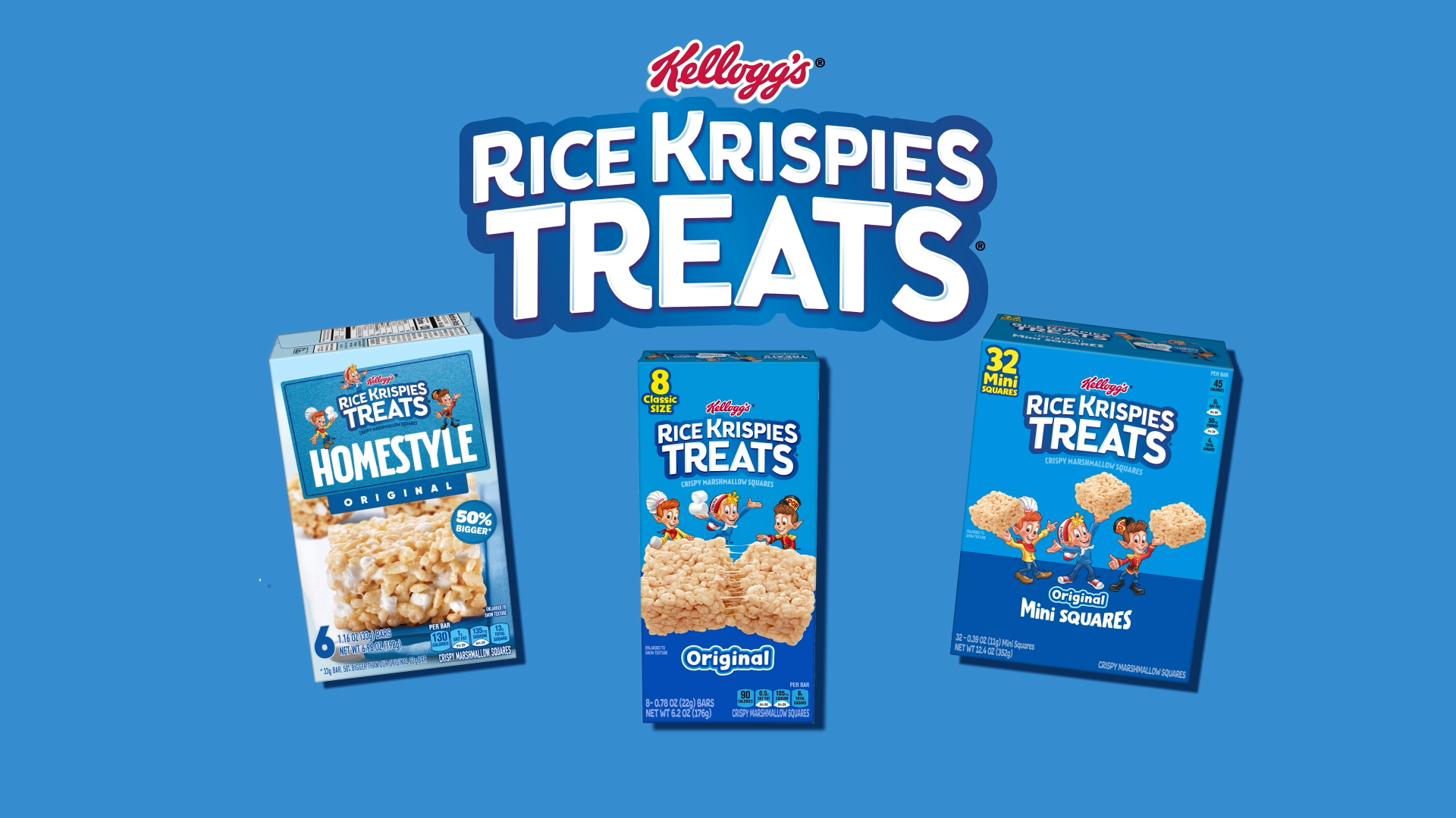 thumbnail video image 2 of Rice Krispies Treats Homestyle Original Chewy Crispy Marshmallow Squares, Kids Snacks, 1.6 oz, 2 of 7