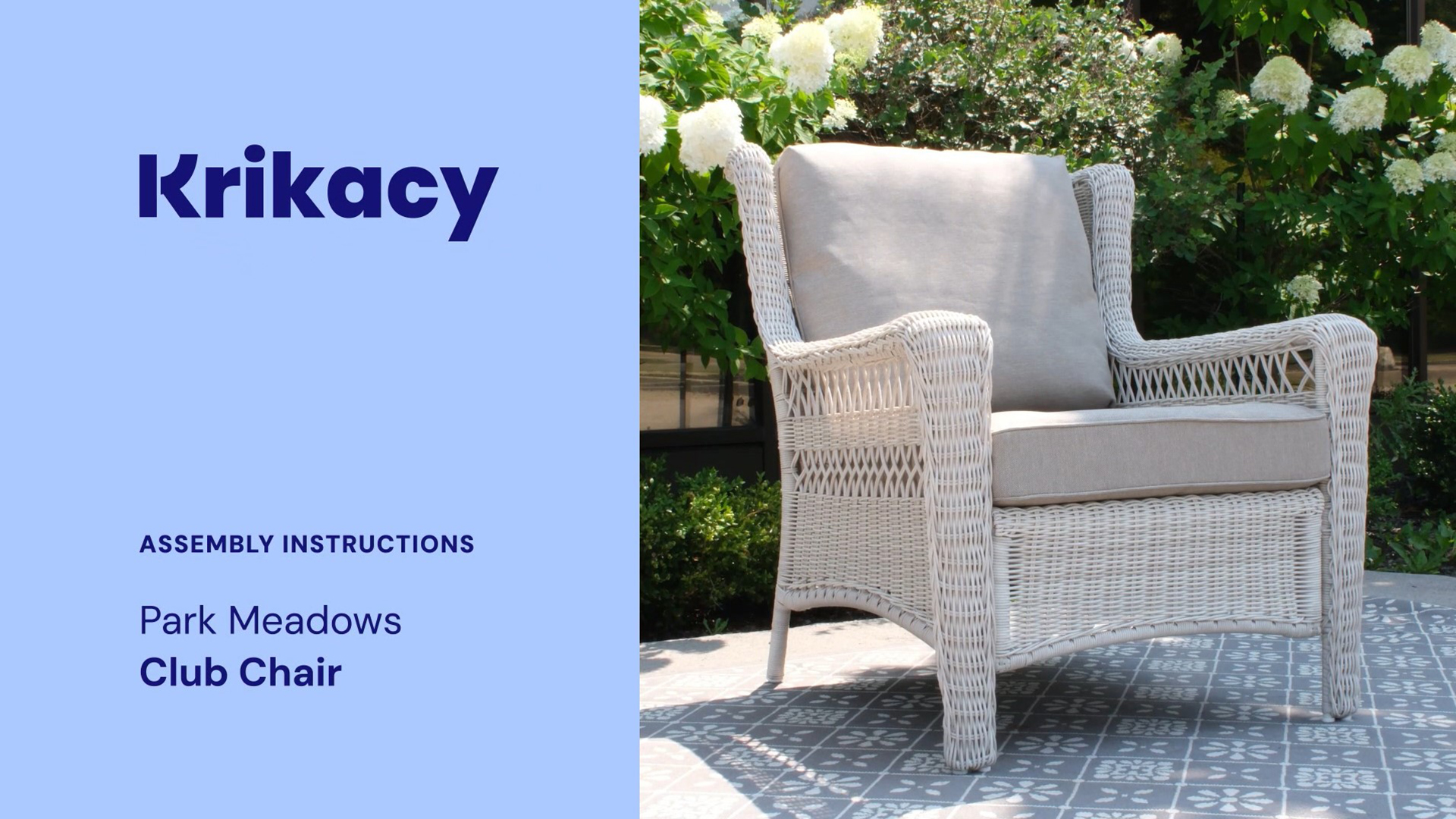 thumbnail video image 2 of Krikacy 4-PCS Rattan Armchair Patio Set,HDPE Hand-Woven Modular Wicker Set for Lawn,Beige, 2 of 8