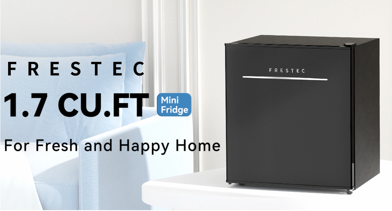 thumbnail video image 2 of Frestec 1.7 Cu Ft Single-Door Mini Fridge – Black, New, 2 of 10