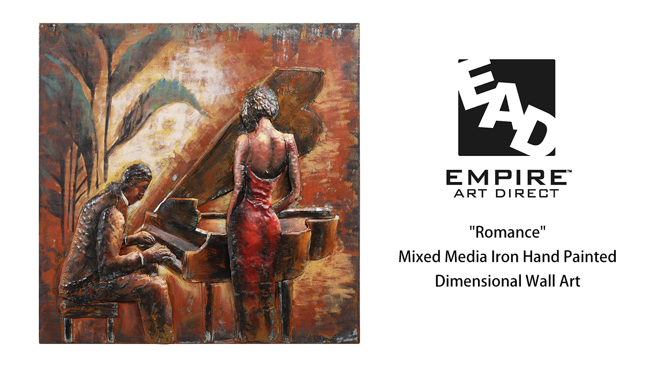 thumbnail video image 2 of Empire Art Direct  Primo Mixed Media Hand Painted Iron Wall Sculpture - Romance, 2 of 10