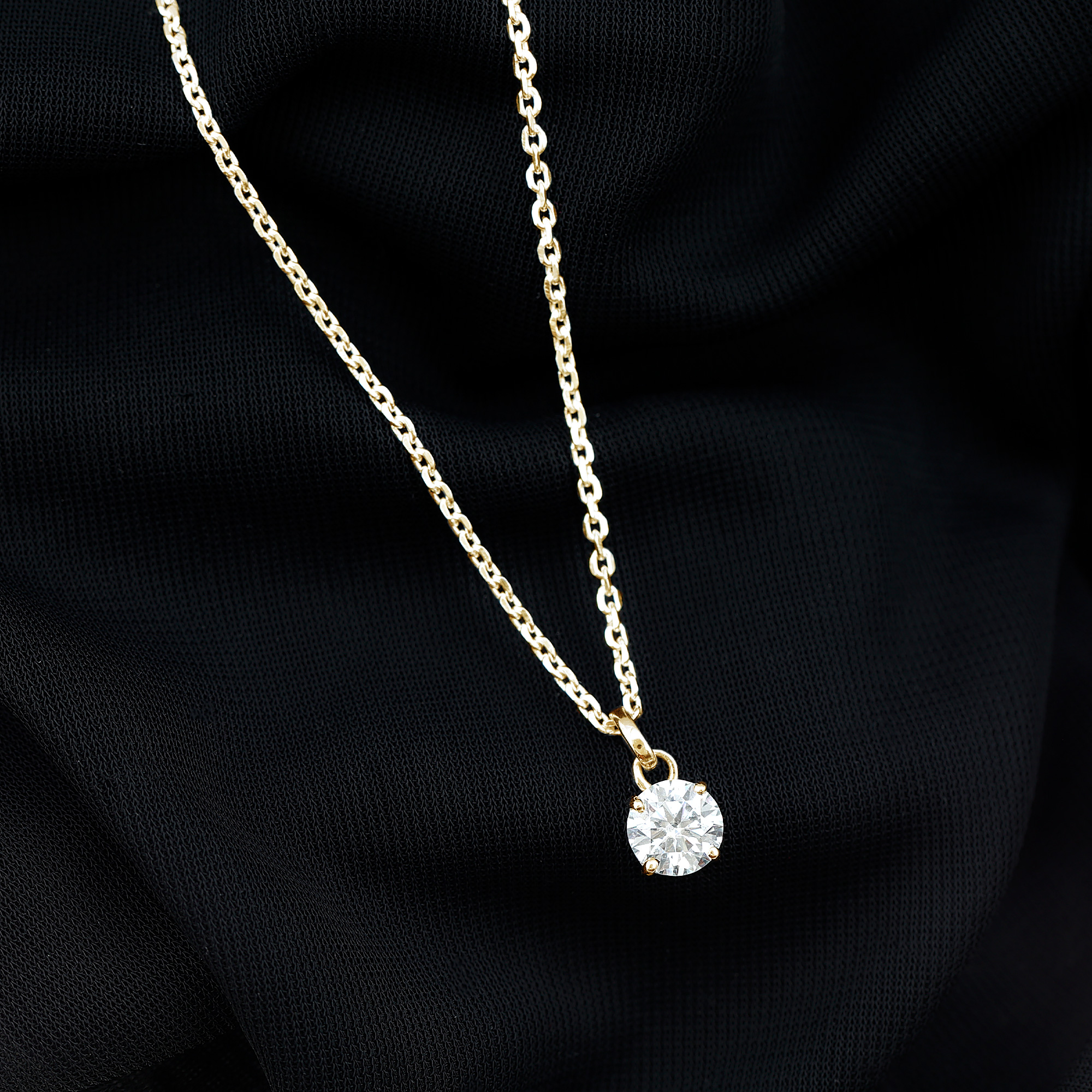 thumbnail video image 2 of Rosec Jewels Solitaire Diamond Necklace 1 Ct - Lab Created Diamond Necklace Circle 7 mm (Ef-Vs Quality, with Chain), 14K White Gold, 2 of 8