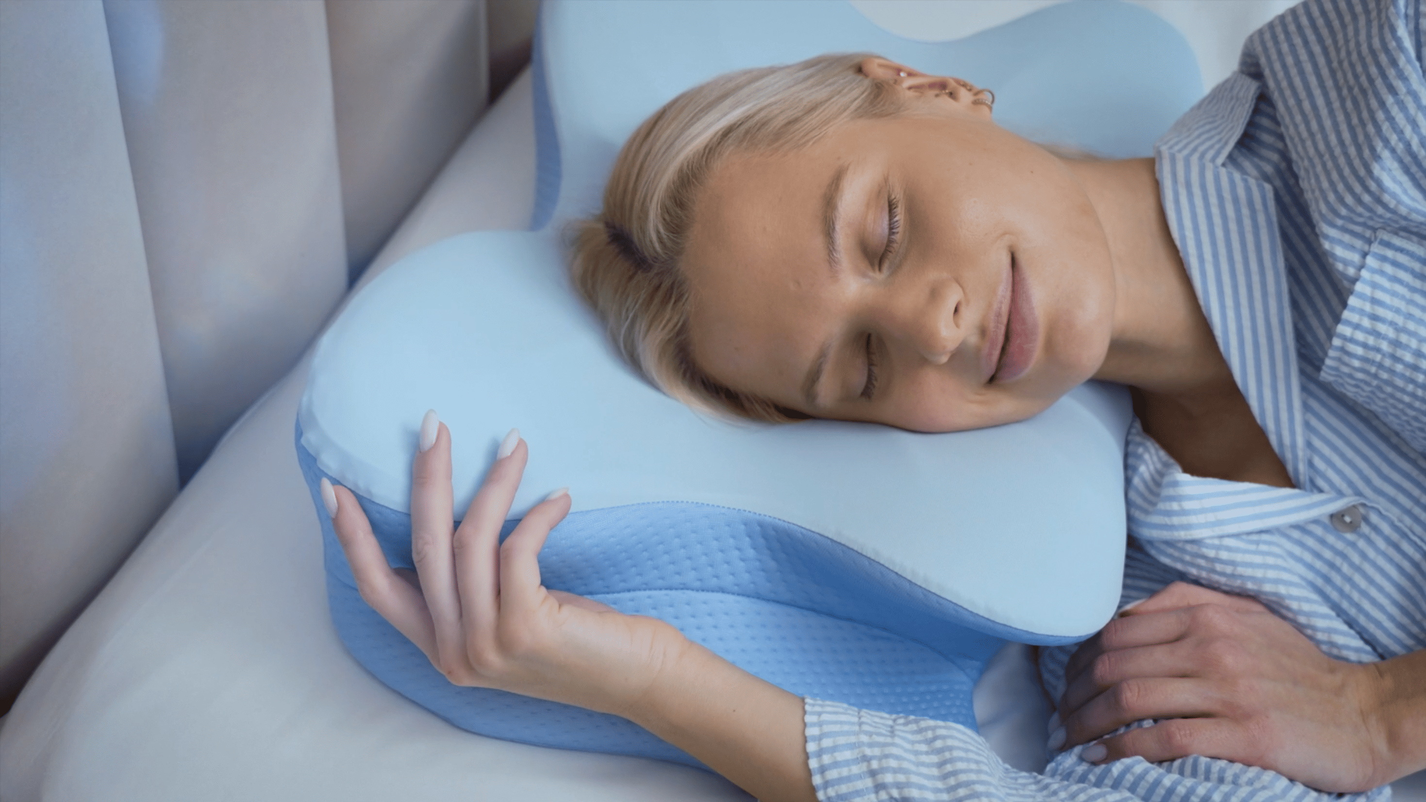 thumbnail video image 2 of Derila Ergo Cervical Neck Pillow - 21.25 x 14.17 x 4.72 inches Contour Memory Foam Pillows for Back & Side Sleepers, Perfect Mothers Day Gifts, 2 of 12