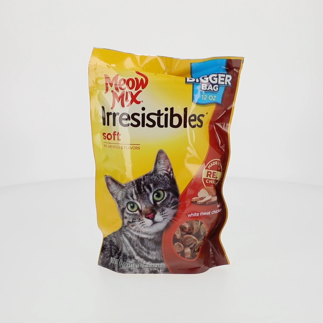 Meow Mix Irresistibles Soft Cat Treats Made With Real Chicken, 12