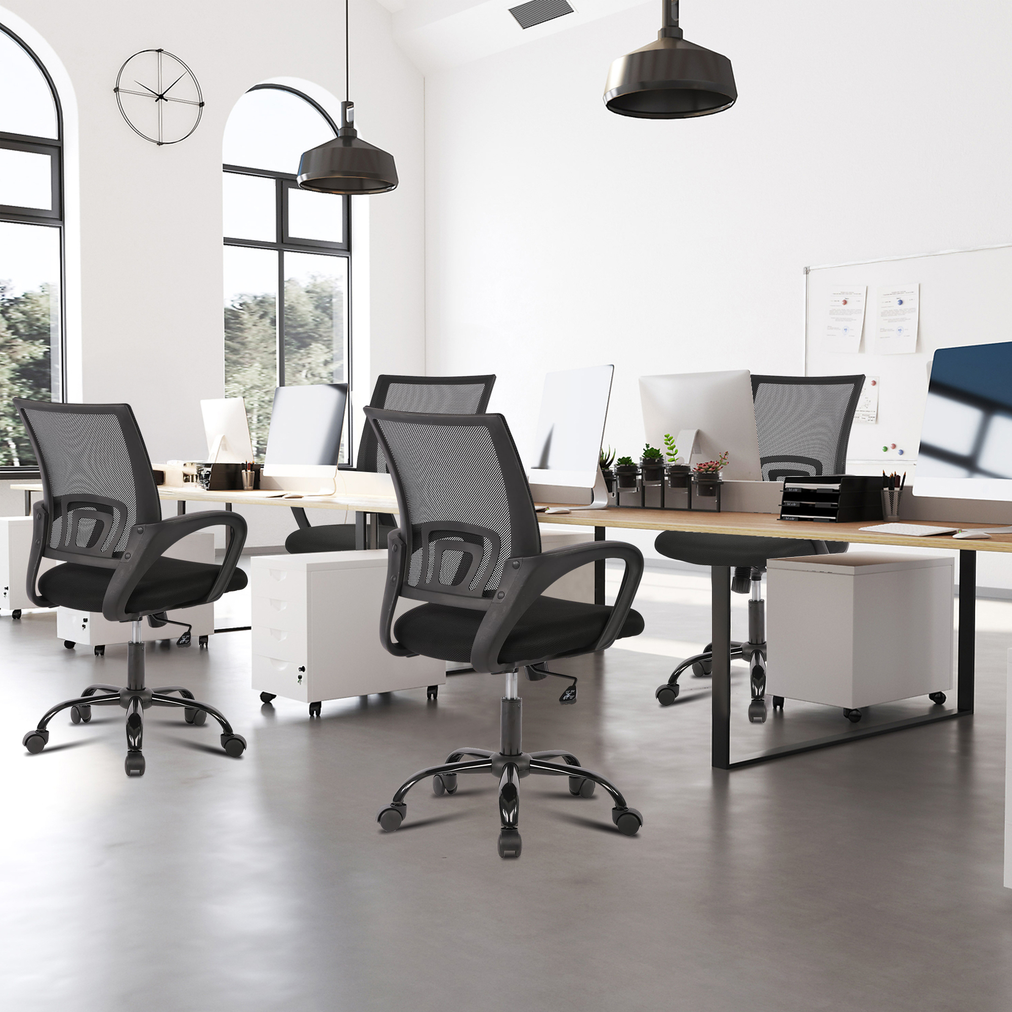 thumbnail video image 2 of JONPONY Ergonomic Office Chair, Lumbar Support, Adjustable Height with Armrests for Adults,Black, 2 of 13