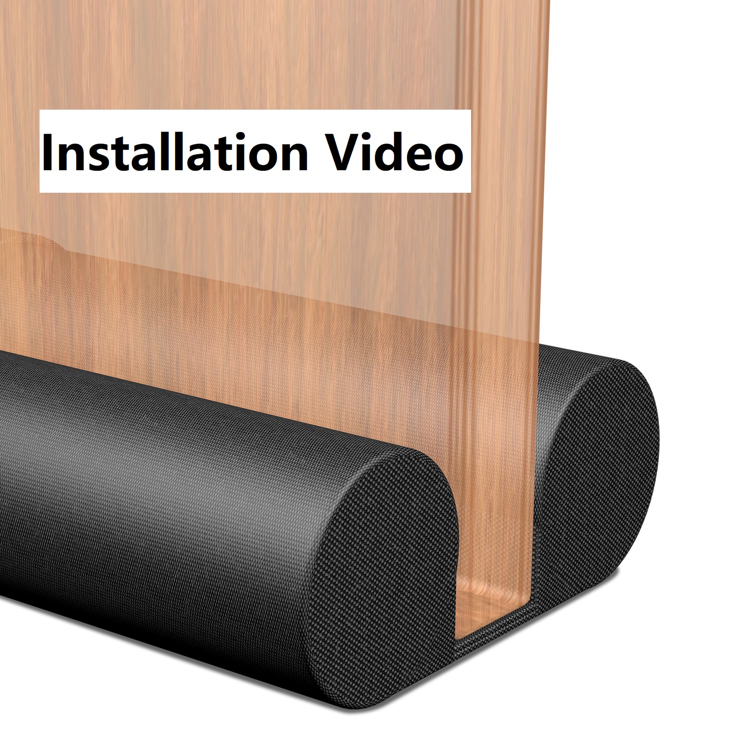 thumbnail video image 2 of TONINT Door Draft Stopper, Adjustable Twin Door Sweep, 36 Inch Weather Stripping Noise Blocker, Black, 2 of 9