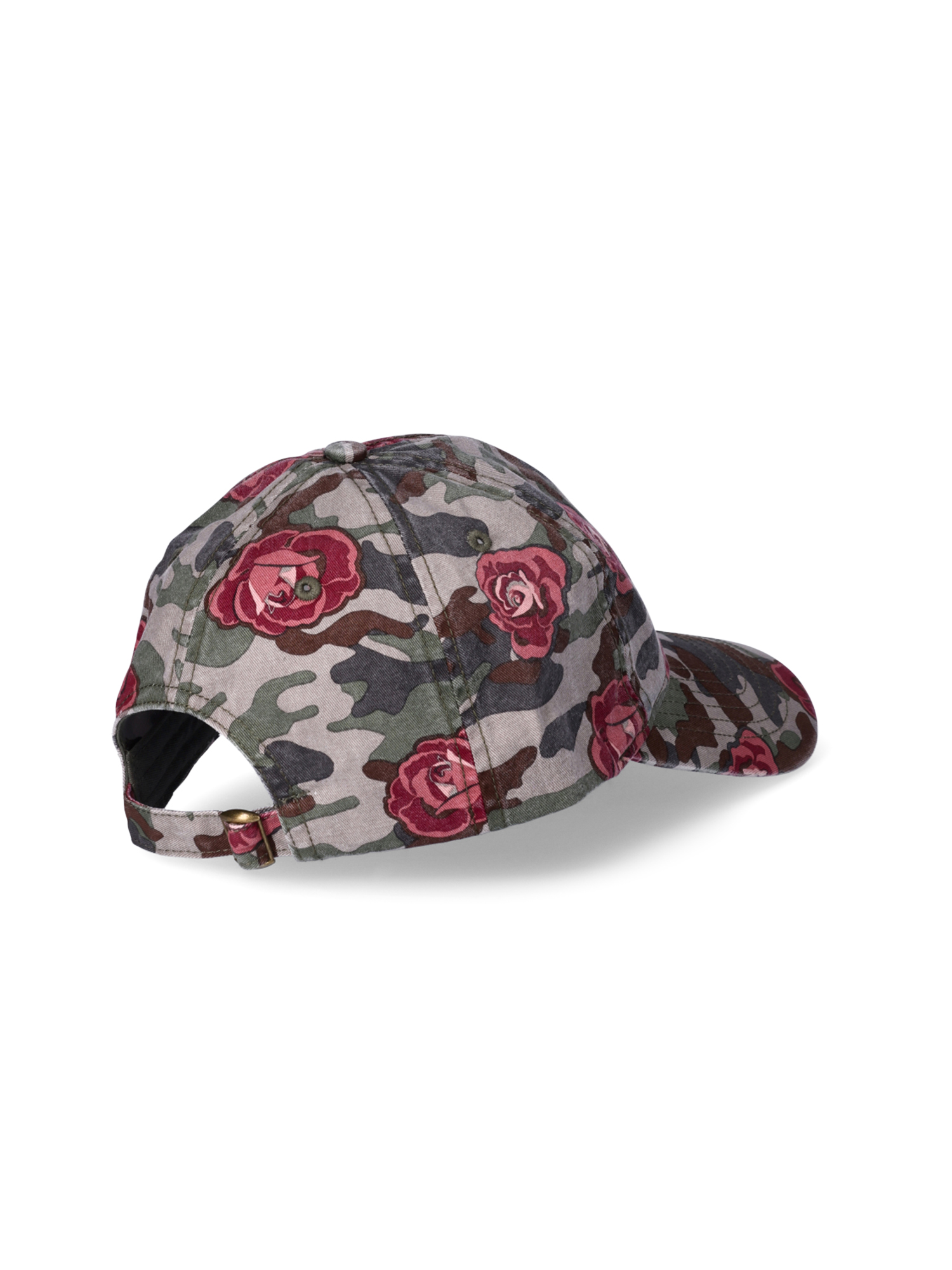 Time and Tru Women's Cotton Twill Camo and Roses Baseball