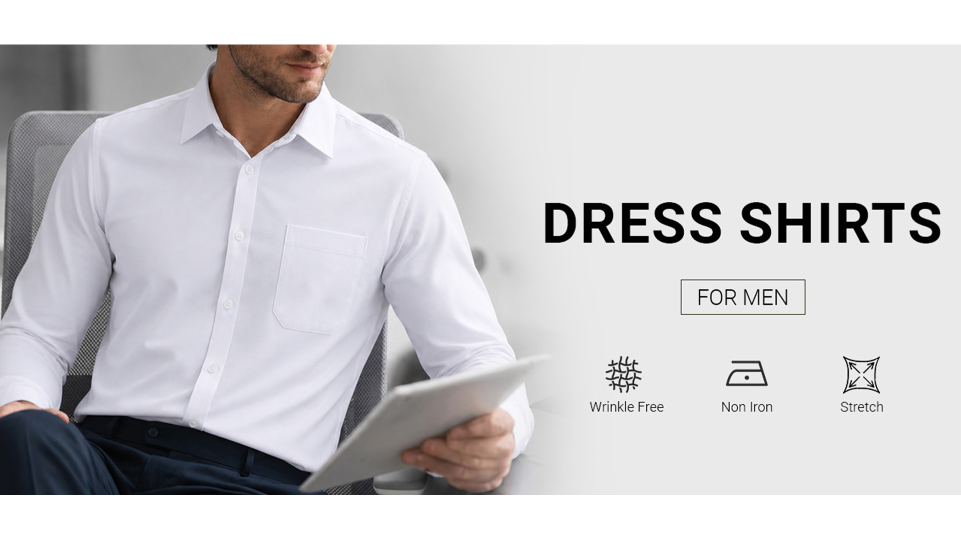 thumbnail video image 2 of Men's Lavendar Button Down Shirts Wrinkle Resistant Stretch Dress Shirts Long Sleeve Office Formal, 2 of 10