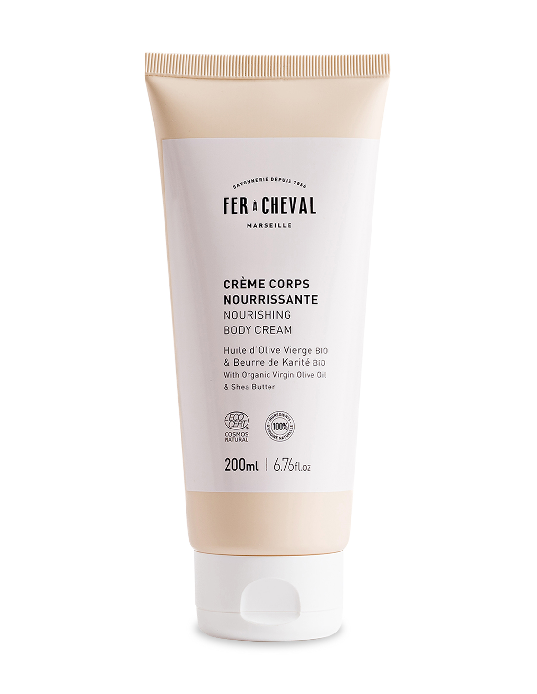 thumbnail video image 2 of Fer à Cheval Nourishing Body Cream 200ml/6.76 fl oz - Organic Olive Oil & Shea Butter, COSMOS NAT Certified, Made in France, 2 of 6