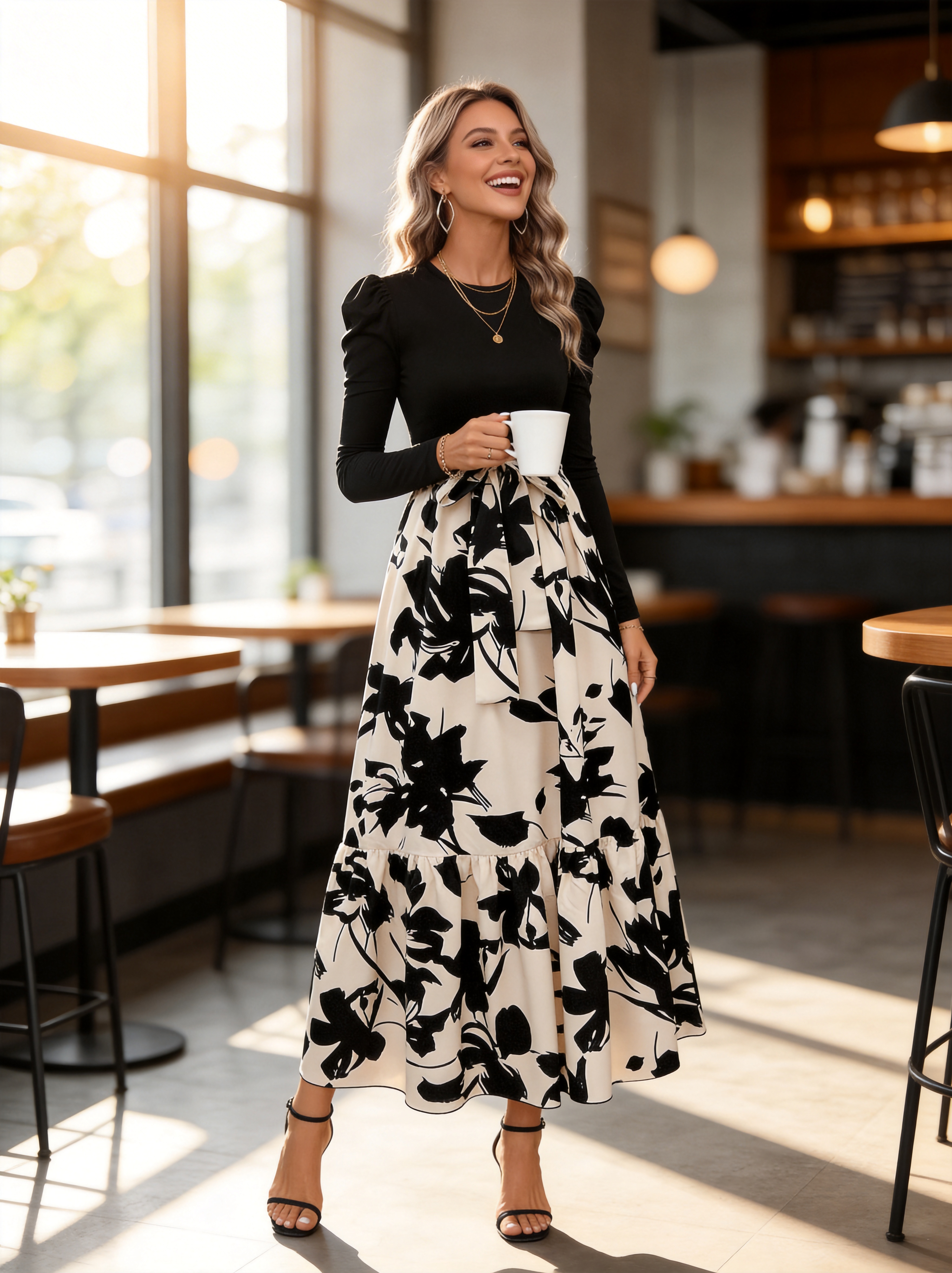 thumbnail video image 2 of Aria Romance Women's Printed Short Sleeve Dress - Round Neck Casual Swing Dress S-2XL, 2 of 16