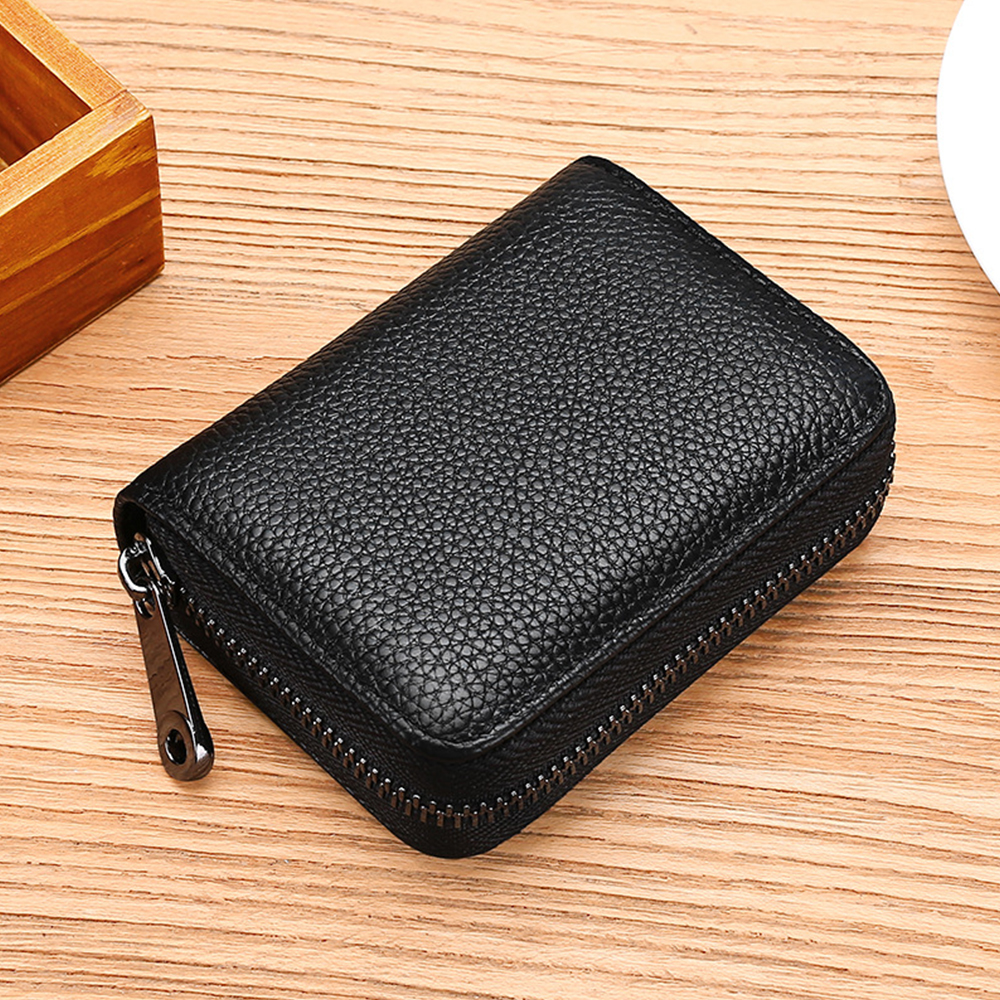 thumbnail video image 2 of Badiya Genuine Leather Credit Card Holder for Women RFID Blocking Small Card Case Zipper Accordion Wallet, 2 of 9