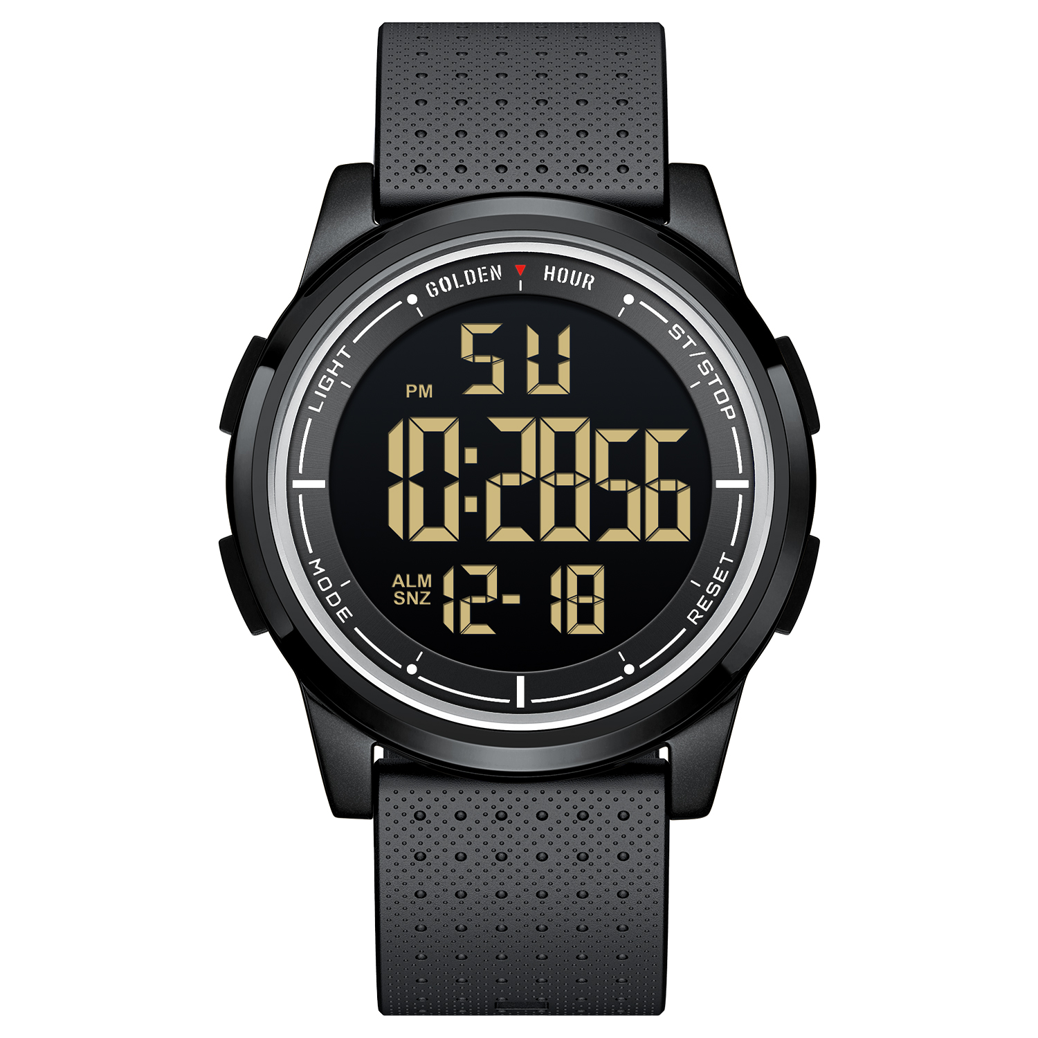 thumbnail video image 2 of GOLDEN HOUR Ultra-Thin Minimalist Sports Waterproof Digital Watches Men with Wide-Angle Display Rubber Strap Wrist Watch for Men Women, 2 of 9