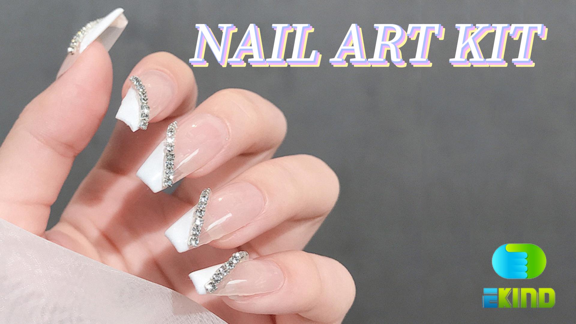 thumbnail video image 2 of EKIND Nail Art Kit, Nail Art Rhinestone, Double Ended Nail Art Tweezers, Versatile Crystal Gems for Nail Design, Makeup, DIY Crafts, Clothing and Phone Embellishments, 2 of 7