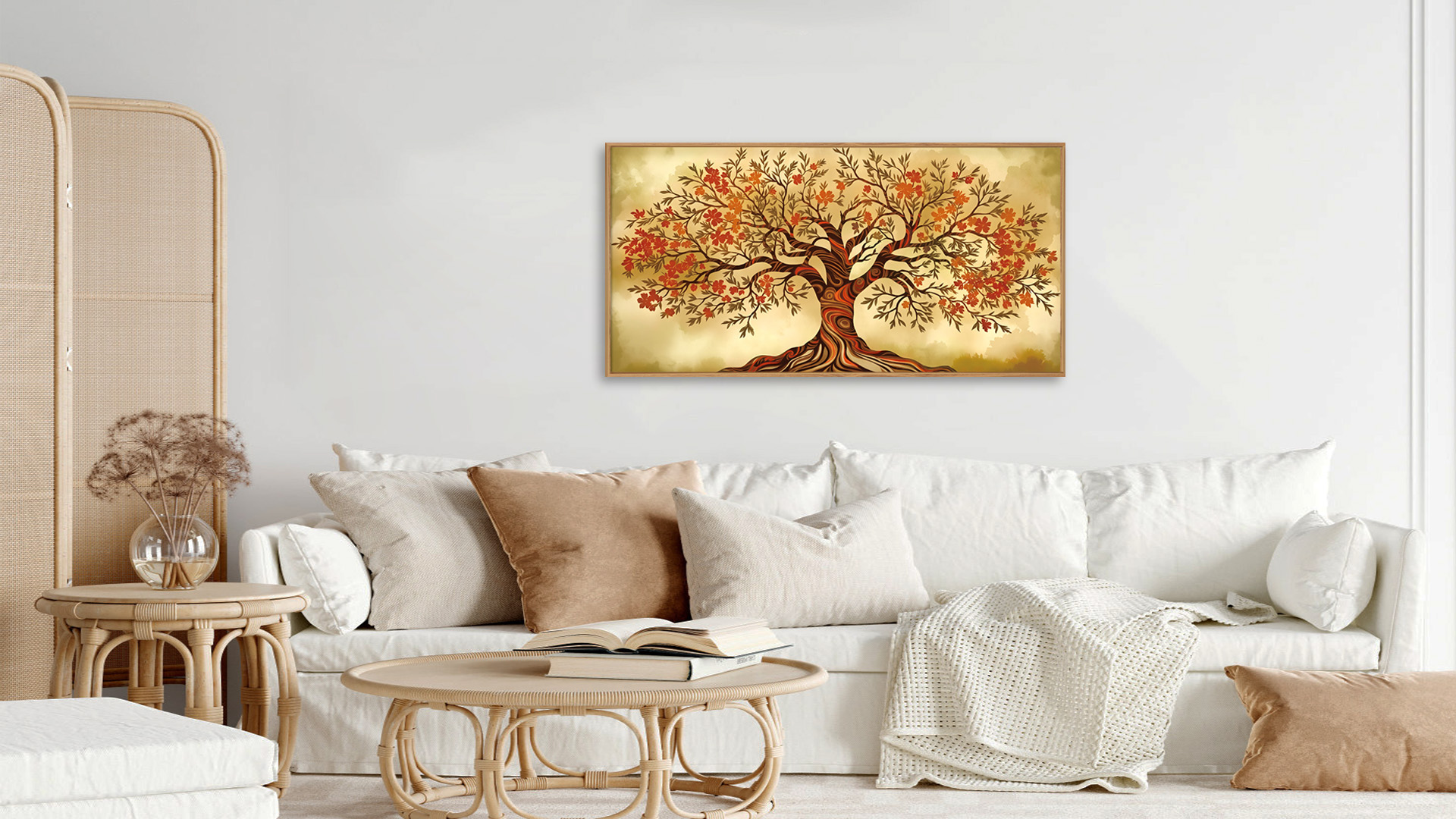 thumbnail video image 2 of TOARTi Tree of Life Framed Canvas Wall Art Elegant Vintage Big Tree Painting Nature-Inspired Wall Decor for Living Room Bedroom Office 20x40 Inch, 2 of 9
