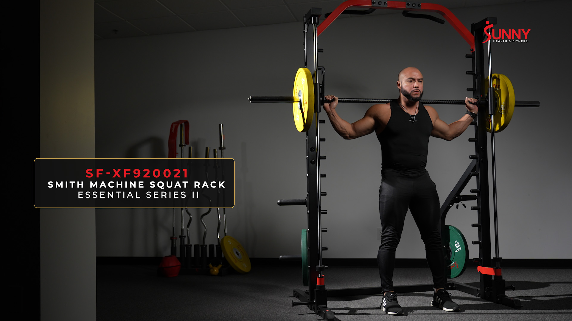 Sunny Health & Fitness 3 in 1 Squat Smith Machine - Home Gym