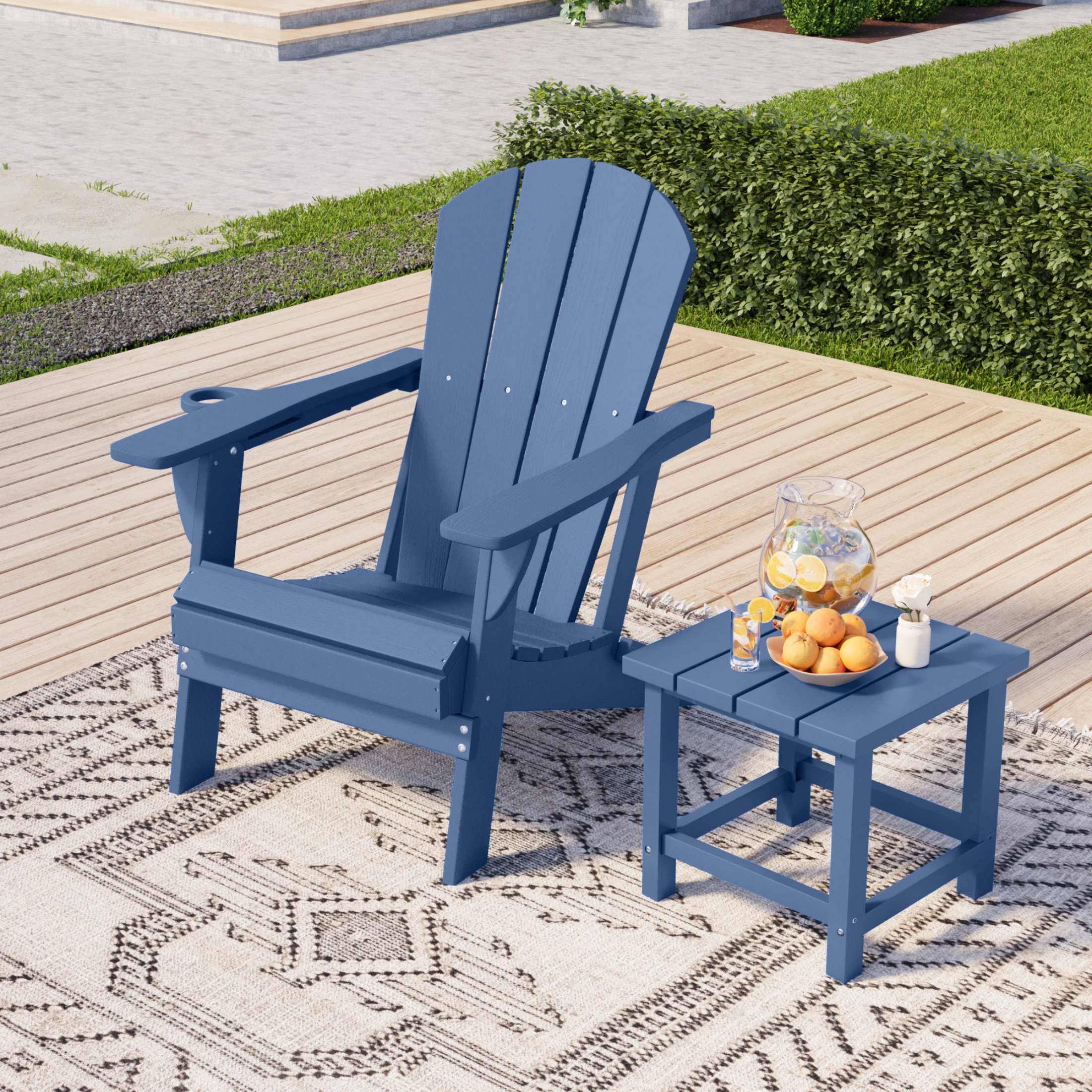 thumbnail video image 2 of AreShark Adirondack Chair Set of 4,HDPE All-Weather Patio Chairs Outdoor with Cup Holder, Lawn Chair with Weather Resistant for Outside Deck Lawn Garden, Weight Capacity Up to 380 Lbs –Yellow, 2 of 8