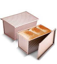 thumbnail video image 2 of KITESSENSU Bread Pan for Baking, Pullman Loaf Pan with Lid, Non-Stick Bread Loaf Pan Heavy Duty, Carbon Steel Bread Baking Pan, Pink, 2 of 9
