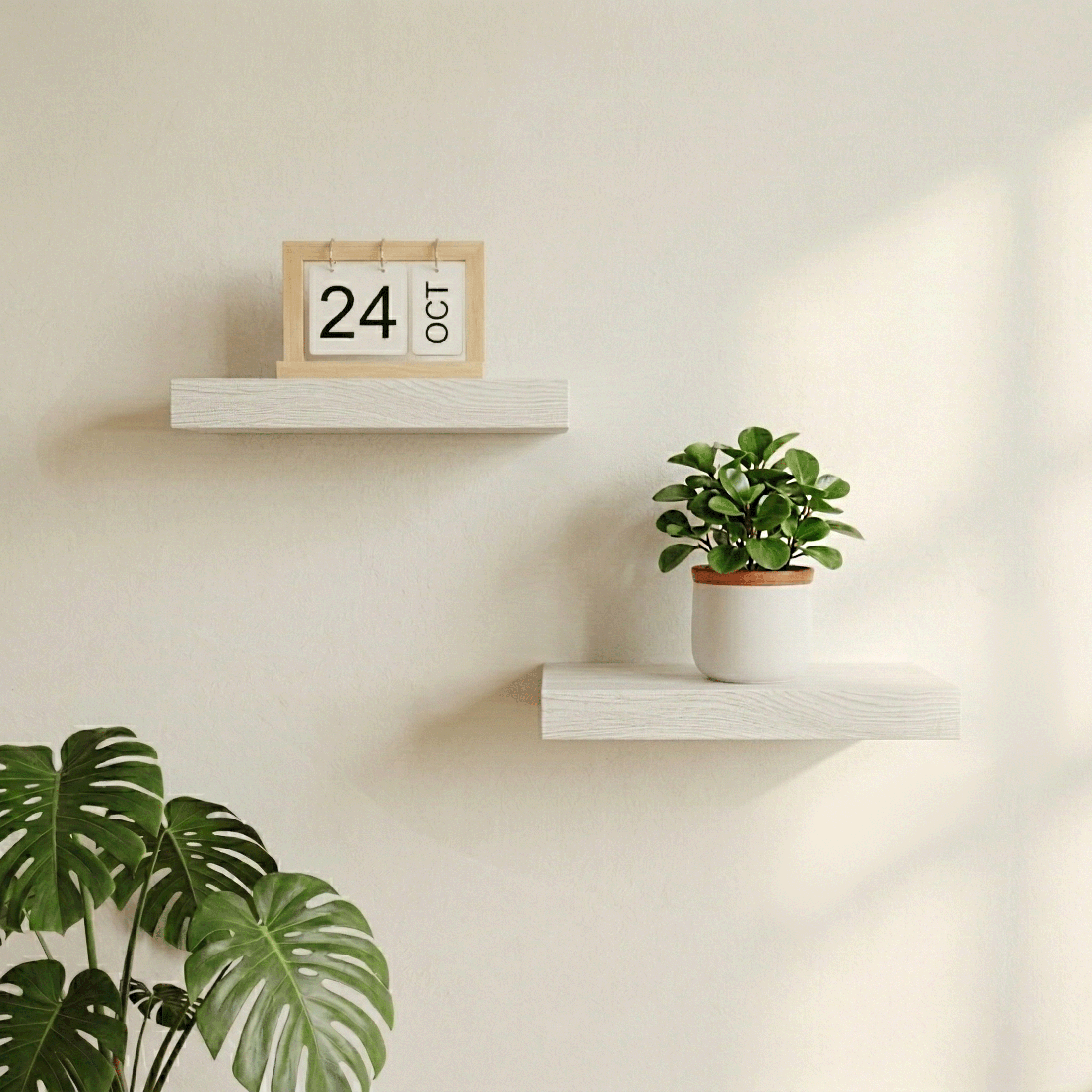thumbnail video image 2 of Mifurn 11.8'' Small Floating Shelves for Wall, Set of 2, White, 2 of 7