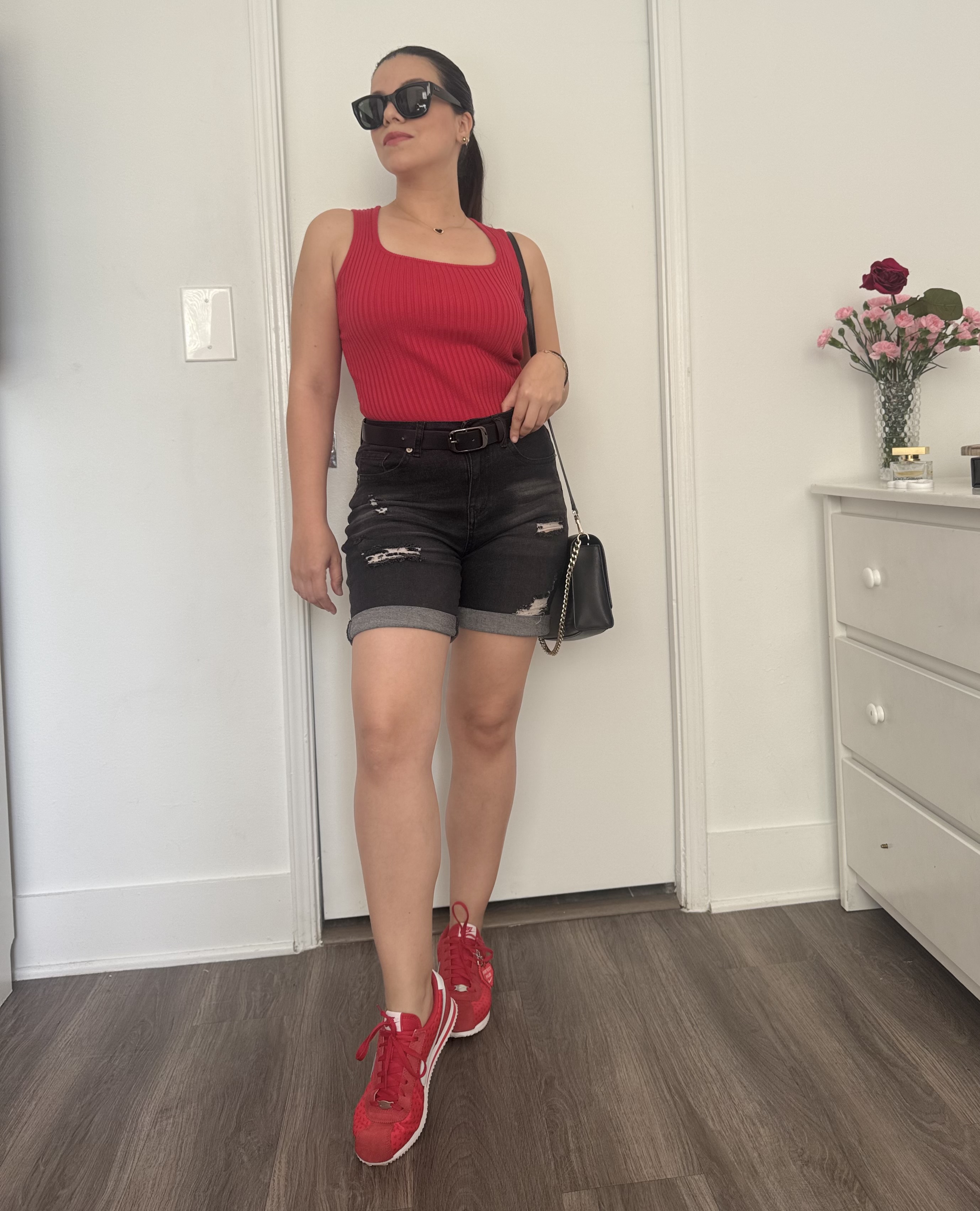 thumbnail video image 2 of Necooer Womens Casual Ripped Denim Shorts Sexy High Waist Black Rolled Hem Summer Shorts Jeans, 2 of 8