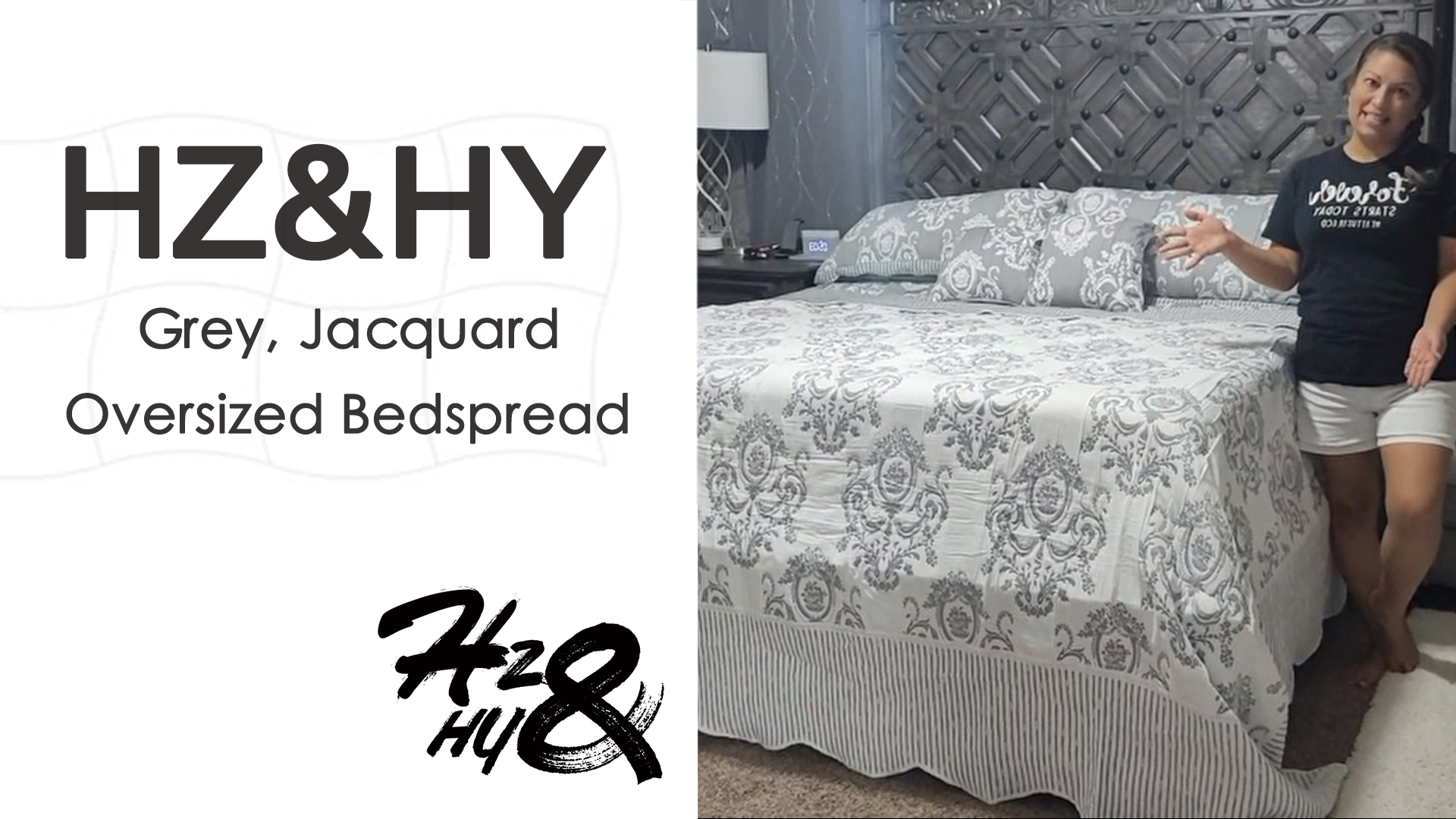 HZ & HY Oversized Queen Bedspread, Jacquard Matelasse Damask Pattern ...