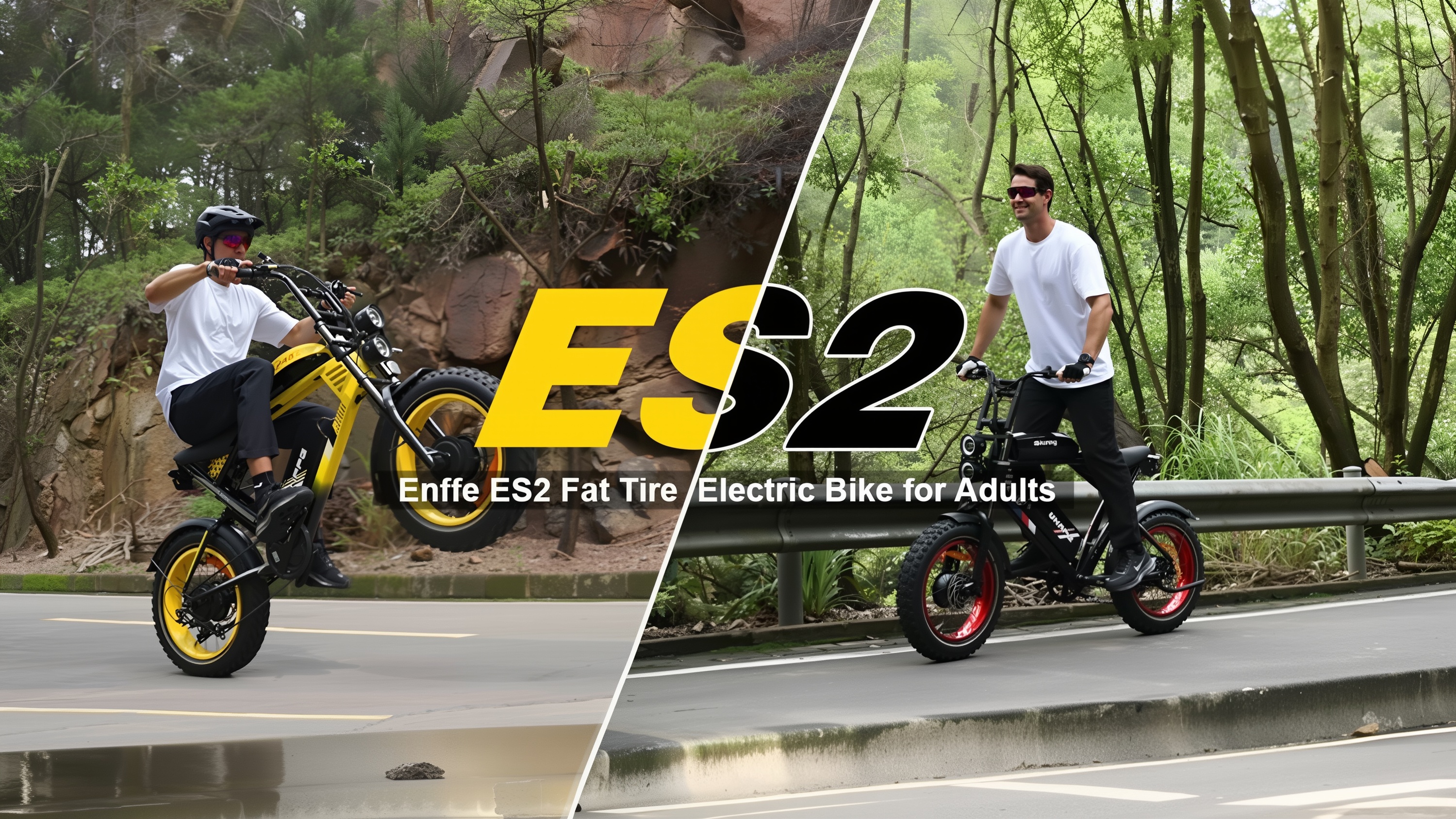 thumbnail video image 2 of 2D Ultra Electric Bike for Adults, 3000W Peak Motor 32MPH Off-Road E Bike, 48V 45Ah Battery, 200-Mile Range, 20" x 4.0 Fat Tires, Shimano 7-Speed, Yellow, 2 of 10