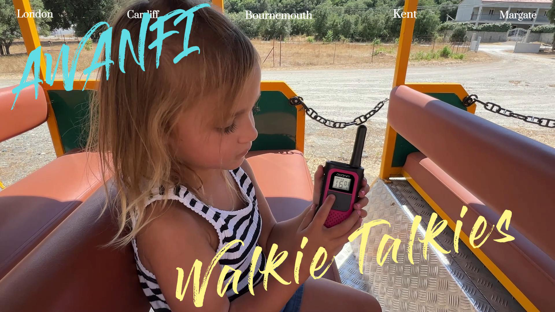 thumbnail video image 2 of AWANFI Walkie Talkies Rechargeable 4 Pack, Long Range Family Walkie Talkie, 22 FRS Channels, Two-Way Radios for Adults Kids Camping Hiking, 2 of 9
