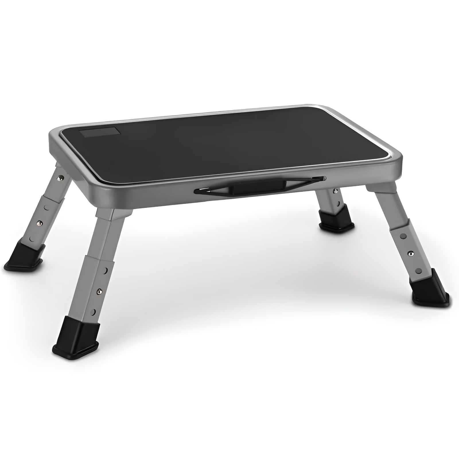 thumbnail video image 2 of Lafati RV Step Stool Folding Platform Step, Gray Stainless Steel, for RV, Motorhome, Trailer, SUV, Camper, with Anti-Slip Surface, Rubber Feet, 1 Piece, 2 of 12