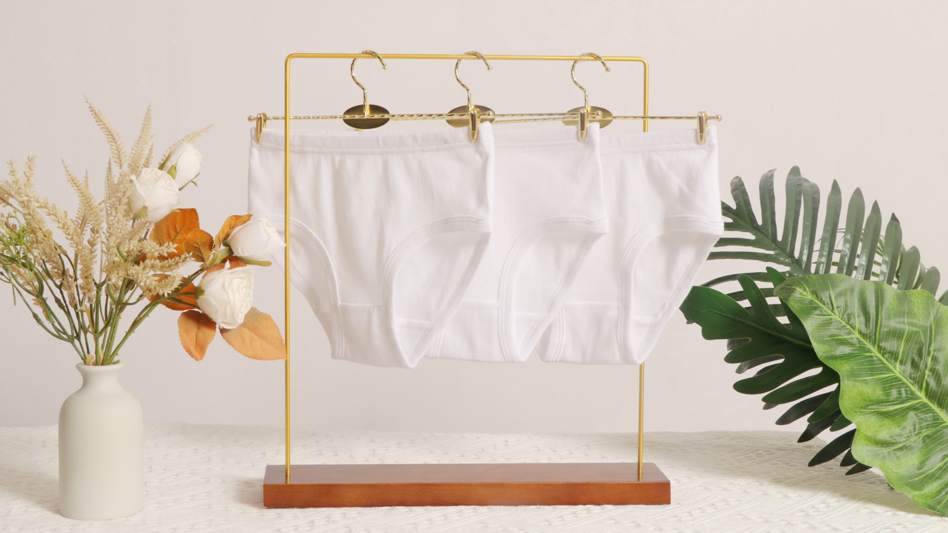 thumbnail video image 2 of FamilyBlisst Girls 6‑Pack Triangle Underwear, Soft 100% Cotton Solid White Panties, 2 of 8