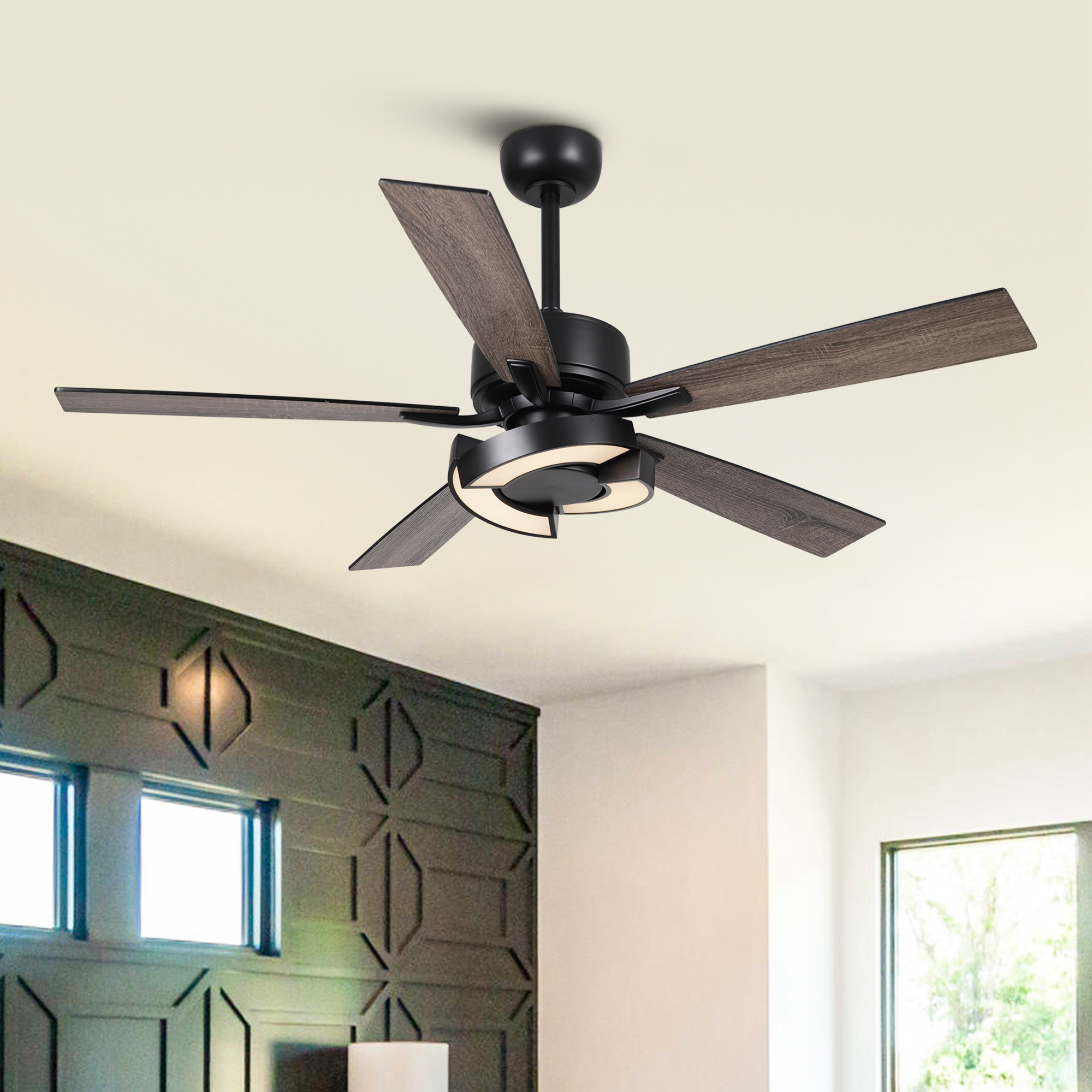 thumbnail video image 2 of Parrot Uncle 52" Modern Dimmable LED Chandelier Ceiling Fan with Remote, Double-sided Blades, 3CCT, 6 Speeds, Reversible DC Motor, 2 of 14