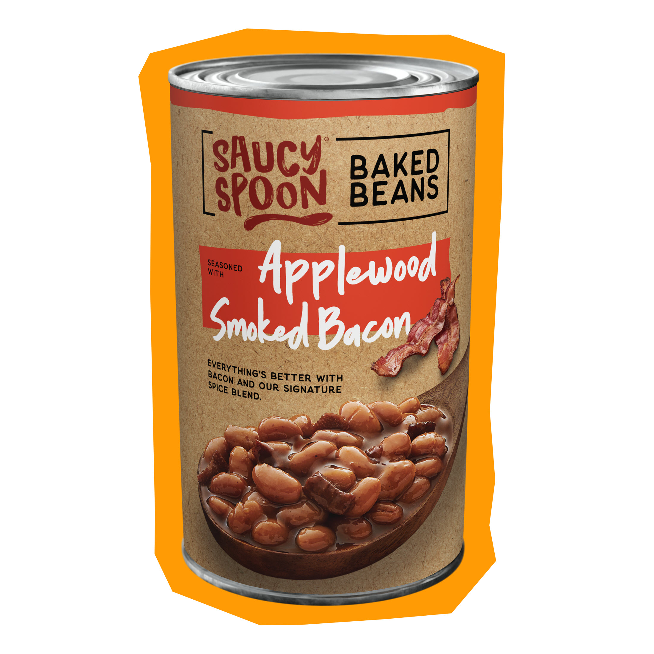 thumbnail video image 2 of Saucy Spoon Applewood Smoked Bacon Baked Beans, Canned Beans, 28 oz Can, 2 of 16