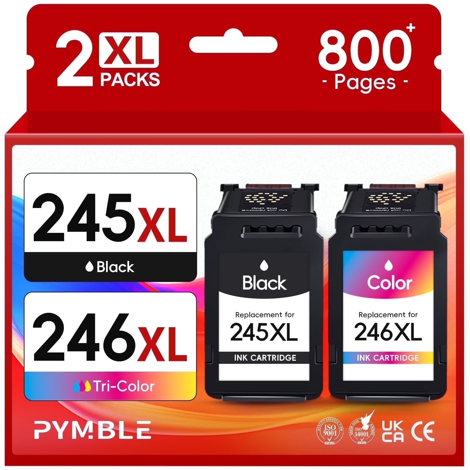 thumbnail video image 2 of 245XL Ink for Canon Ink 245 and 246 Compatible for Canon pg 245 black ink cartridge for printer PIXMA MG2522 TS3122 TR4520 for  cannon ink 245cannonink cartridge, 2 of 8