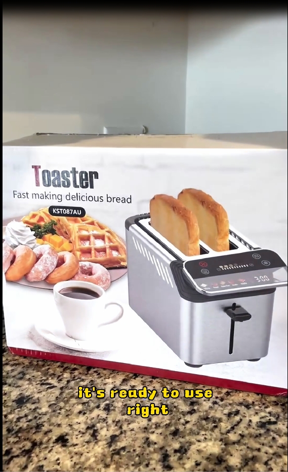 thumbnail video image 2 of WHALLPRO The New Touch Screen Toaster 2 Slice Stainless Steel, Digital Timer, Sound 6 Bread Types & Shades, 2 of 9