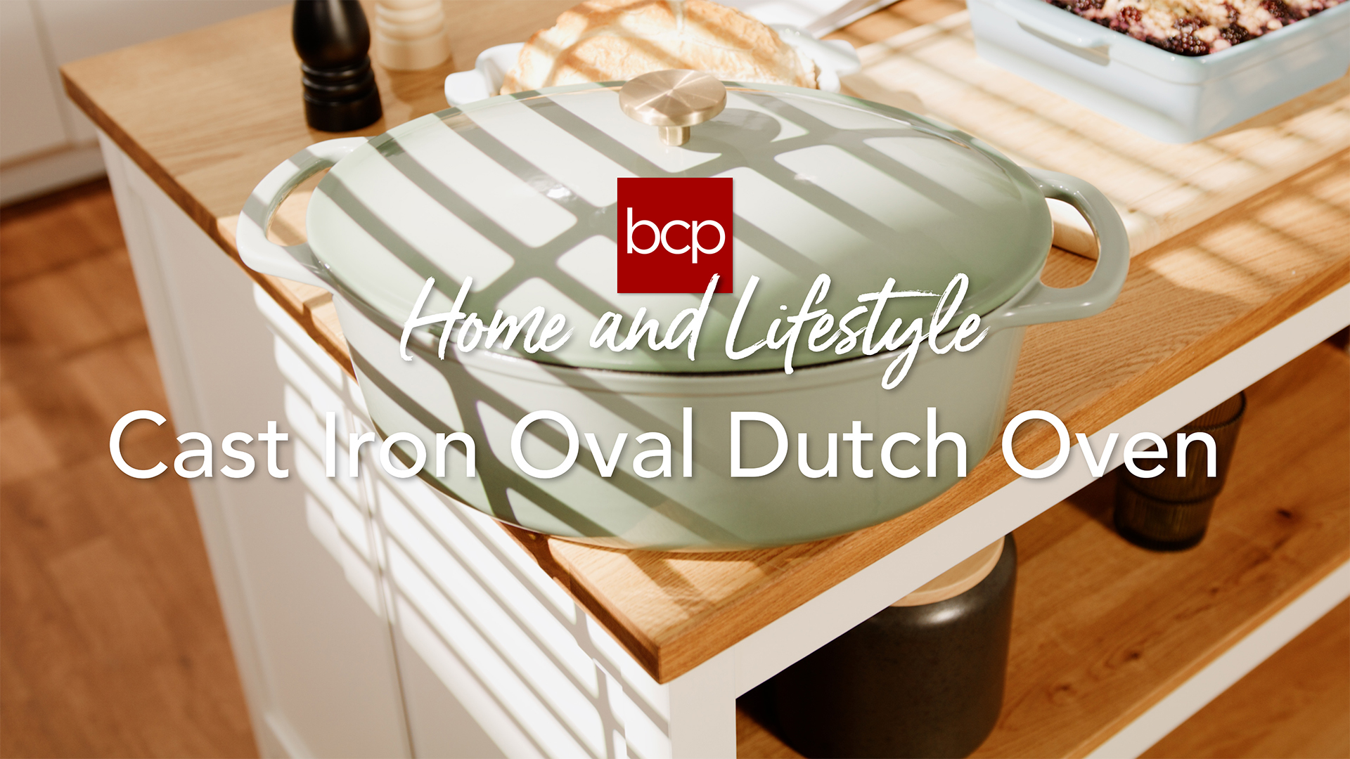 thumbnail video image 2 of Best Choice Products Oval 7.5 Quart Cast-Iron Dutch Oven, Heavy-Duty w/ Enamel, Side Handles - Mushroom Beige, 2 of 8