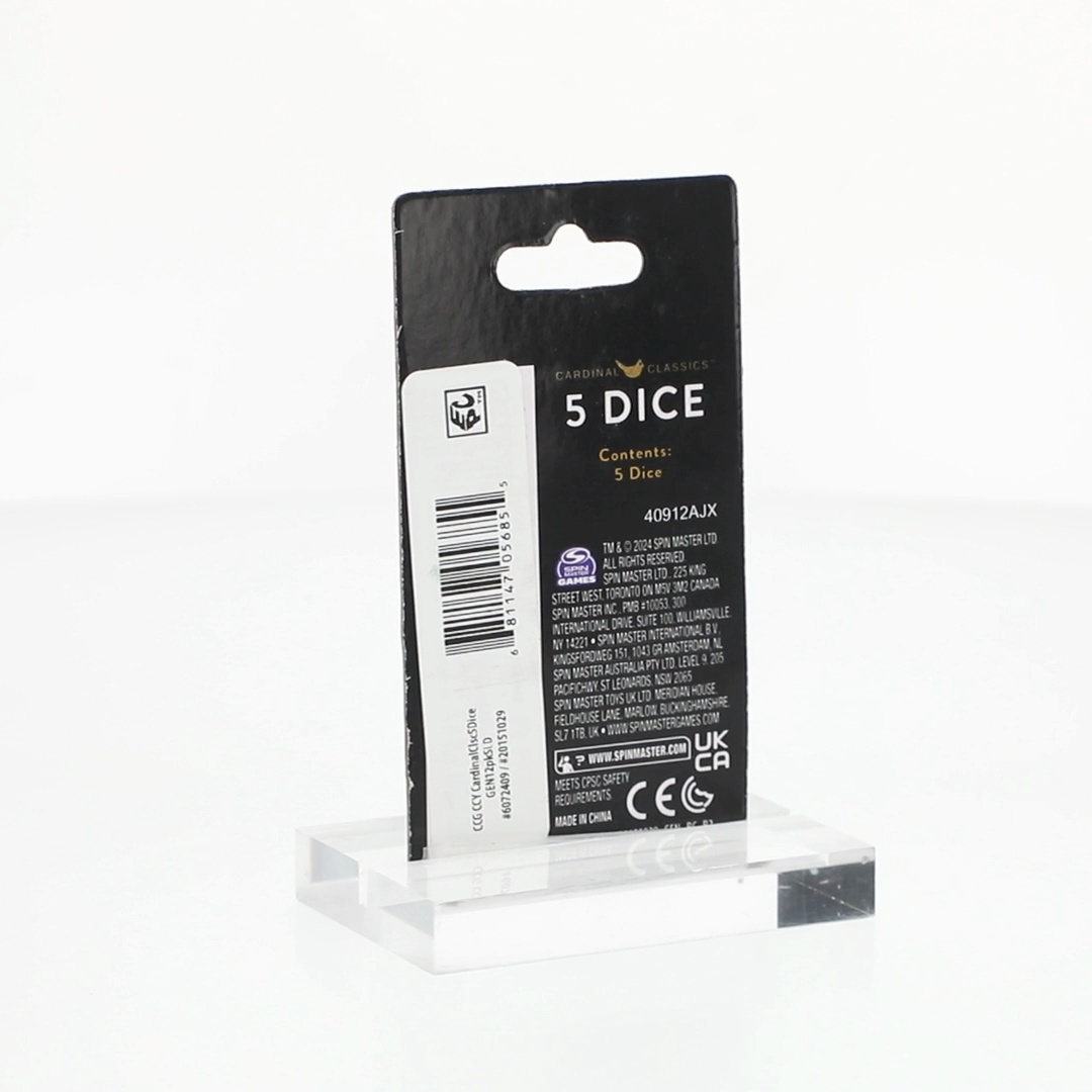 Cardinal, 5-Pack Dice Set, Black, for Ages 8 and up - Walmart.com