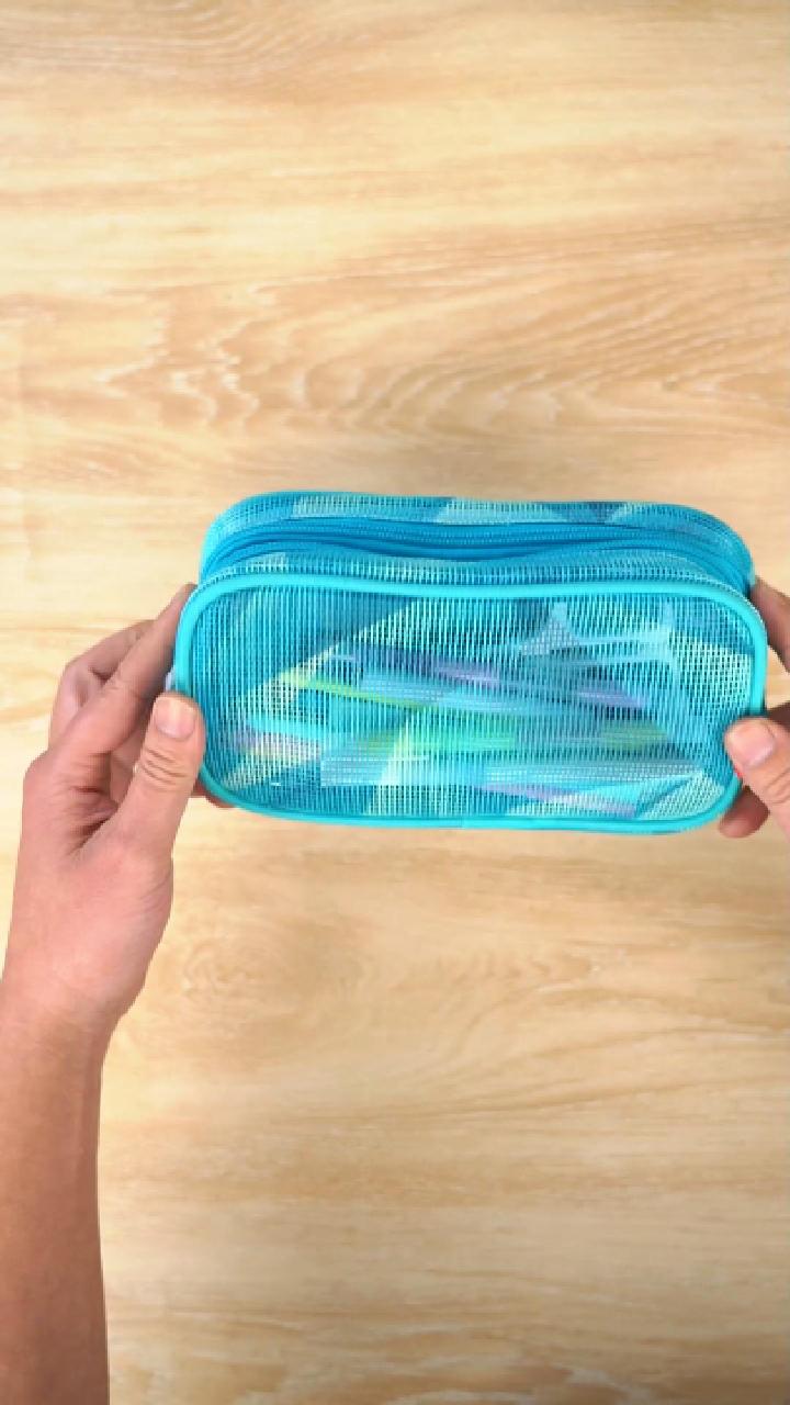 thumbnail video image 2 of ZIPIT MeshUp Pencil Case, Double Compartment Mesh Pencil Pouch for School, Aesthetic Stationery Organizer for Kids, Teens and Adults, 2 of 8