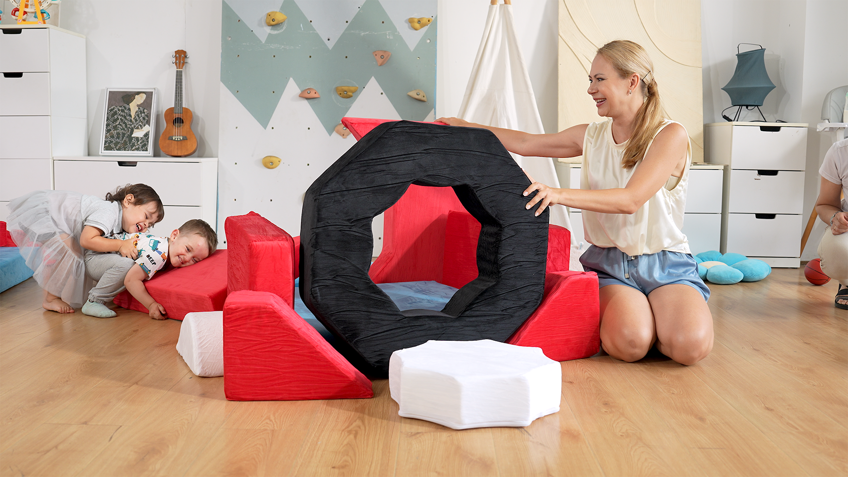 thumbnail video image 2 of Modular Kids Couch Sofa, 14PCS Foam Play Couch for Floor/Bedroom/Playroom, Convertible Sofa, Sectional Sofa, Foam Climbing Block Playset, Fort Building Set for Toddlers Boys Girls 3-6, 2 of 12