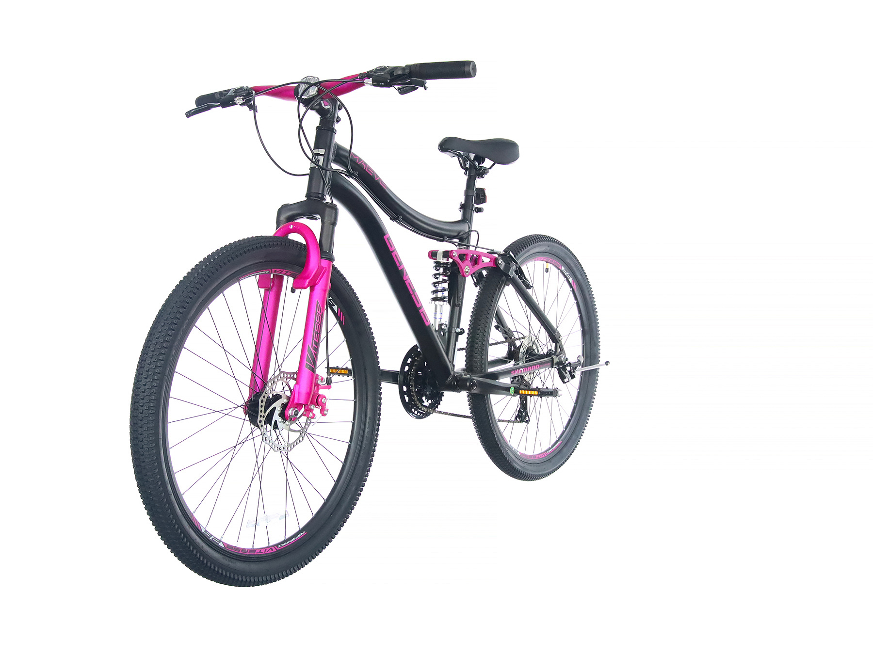 Kent Genesis Maeve Mountain Bike 26 Wheels Adults Ages 13 Black and Pink Walmart