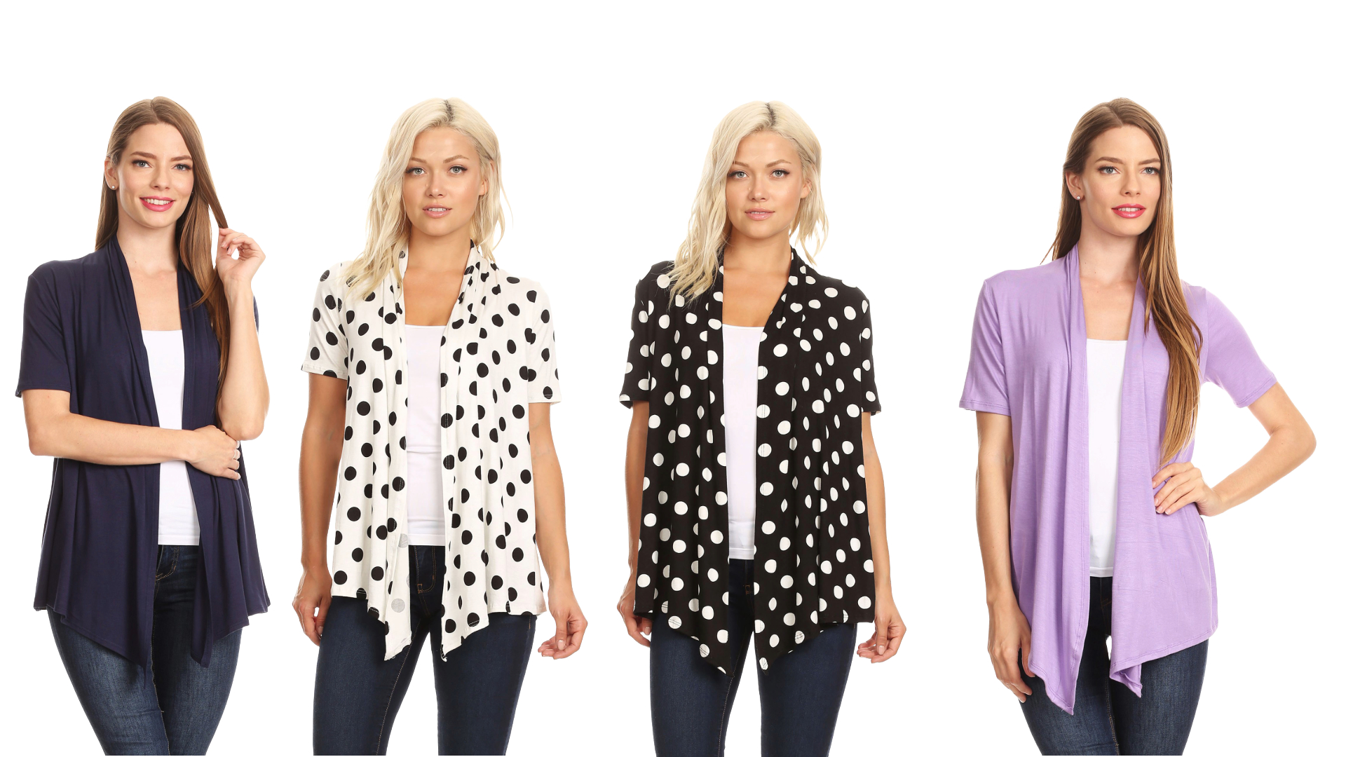 thumbnail video image 2 of Moa Collection Women's Casual Comfy Short Sleeve Open Front Draped Sweater Cardigan, 2 of 6