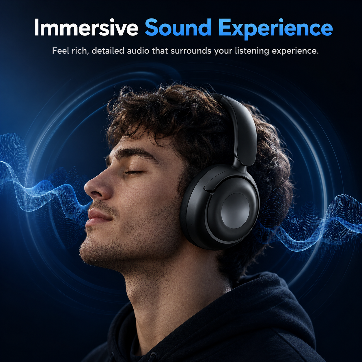 thumbnail video image 2 of Cillso Hybrid Active Noise Cancelling Headphones, Bluetooth 5.4 Wireless Over Ear Headphones -50dB, 70H Playtime,Bass Boosted by 95%, Hi-Res Audio, Memory Foam Ear Cups for Travel, Home Office, 2 of 9