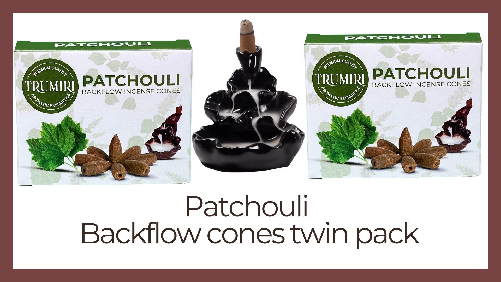 thumbnail video image 2 of Patchouli Backflow Incense Cones - Total 20 Incense Cones Waterfall - Dual Pack of 10 Incense Backflow Cones - Waterfall Incense Cones - Incense Waterfall Cones, 2 of 10