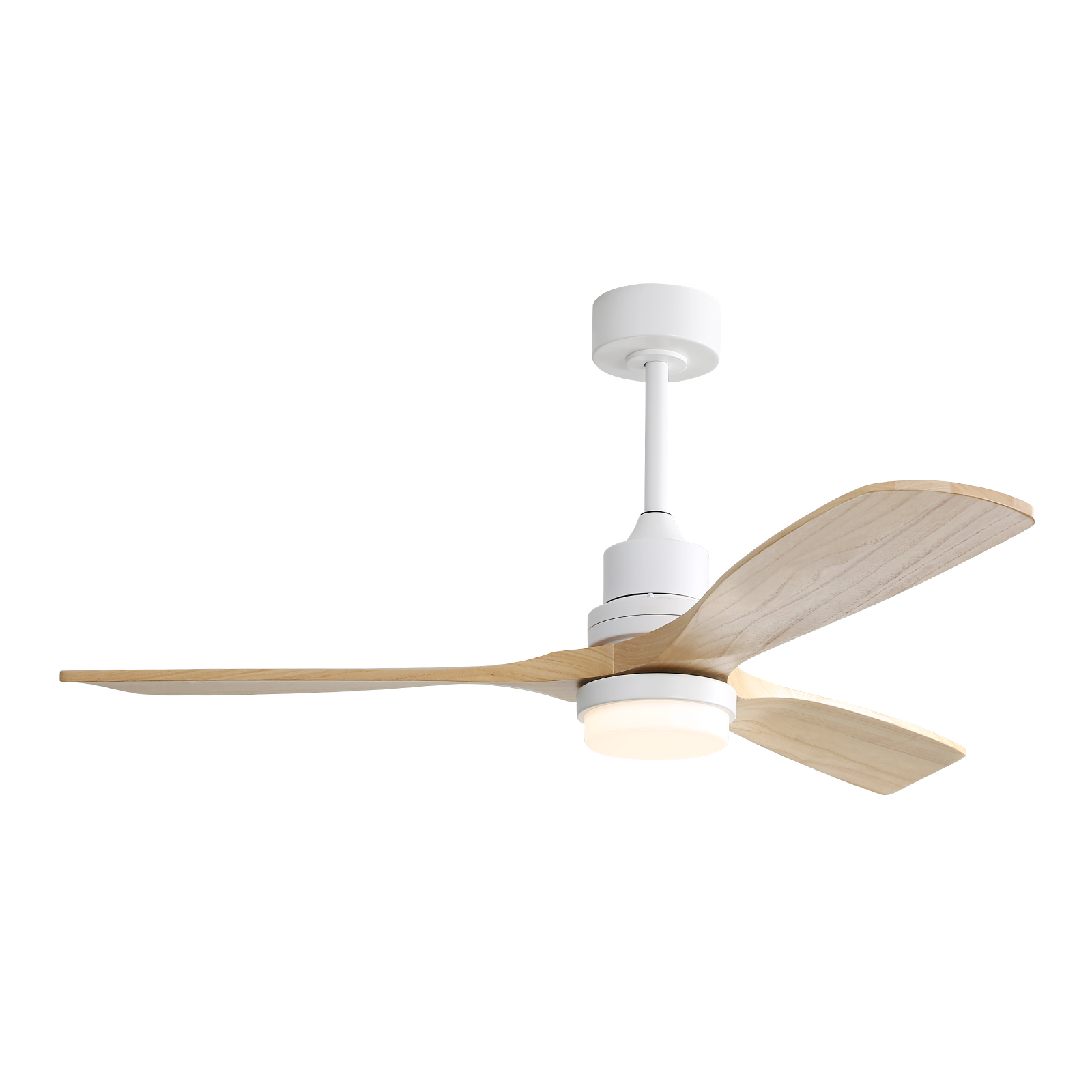 thumbnail video image 2 of Sofucor 52 Inch Ceiling Fan with Lights and Remote Control-Modern Solid Wood Blade Ceiling Fan for Bedroom Living Room Indoor Outdoor Farmhouse Patio, Noiseless DC Motor, Natural Wood, 2 of 13