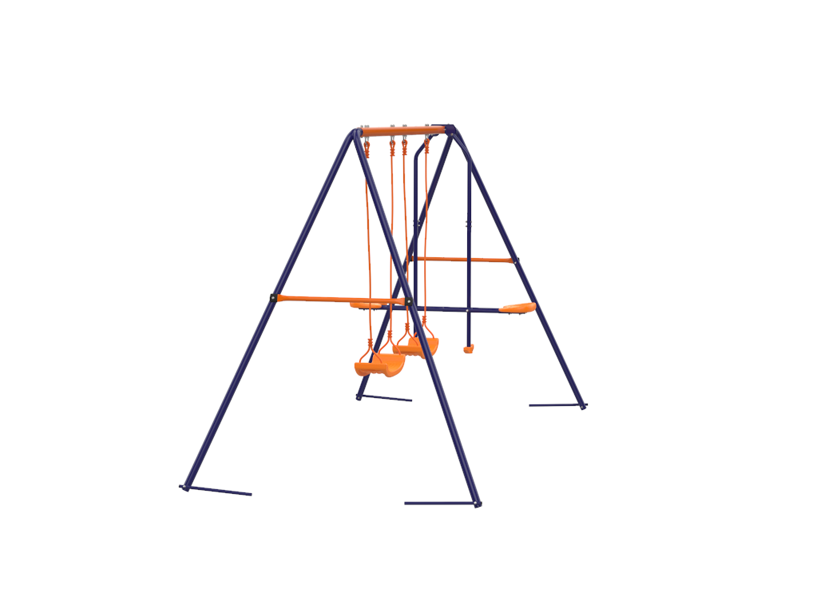 ZenSports Outdoor Double Kids Play Swing Set W/ 2 Seats & 1 ZenSports Outdoor Double Kids Play Swing Set W/ 2 Seats & 1