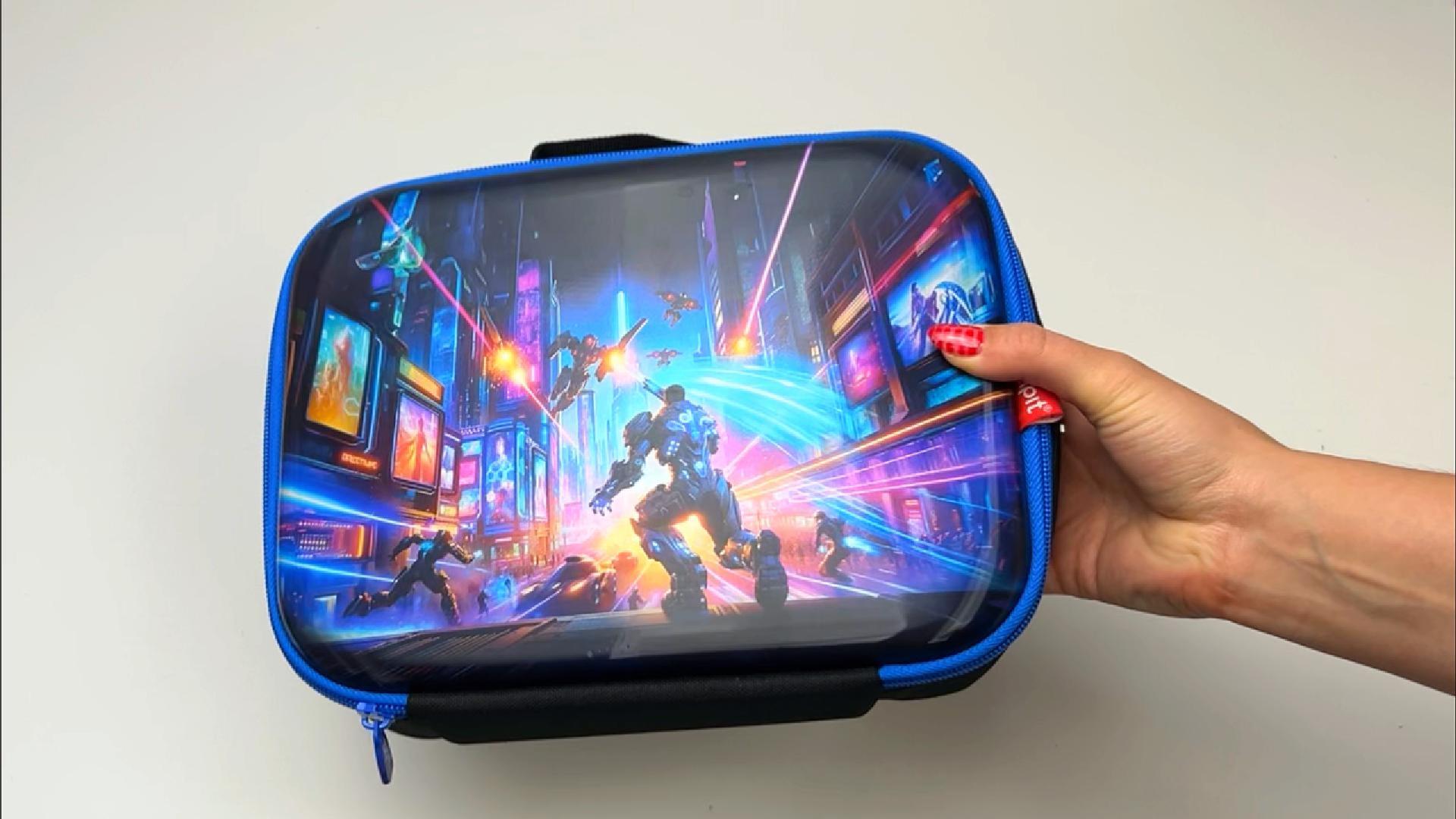 thumbnail video image 2 of ZIPIT 3D Lunch Bag | Holographic Lunch Box (Gamer), 2 of 7