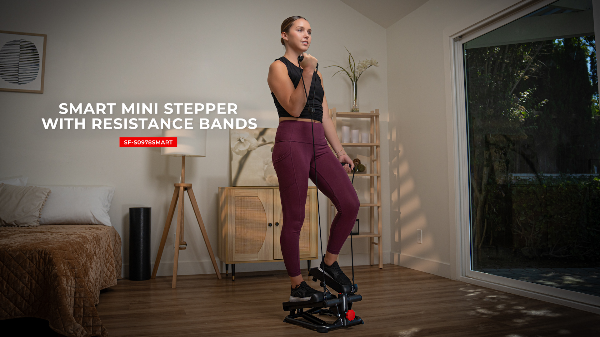 thumbnail video image 2 of Sunny Health & Fitness Exercise Products Twist Stepper Machine with Free Smart SunnyFit App, 2 of 8
