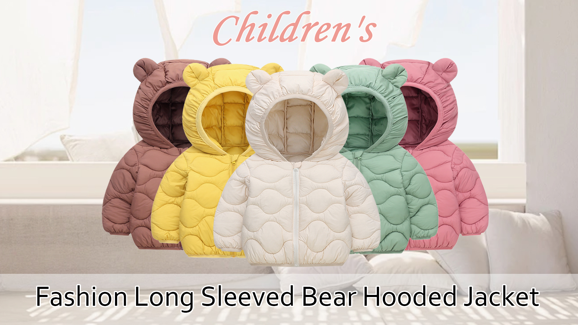 thumbnail video image 2 of Happy Cherry Toddler Lightweight Coat Infant Bear Outerwear Baby Boys Hoods Coat Baby Girls Padded Puffer Jackets for Autumn Outdoor Spring 4-5 Years Pink, 2 of 7