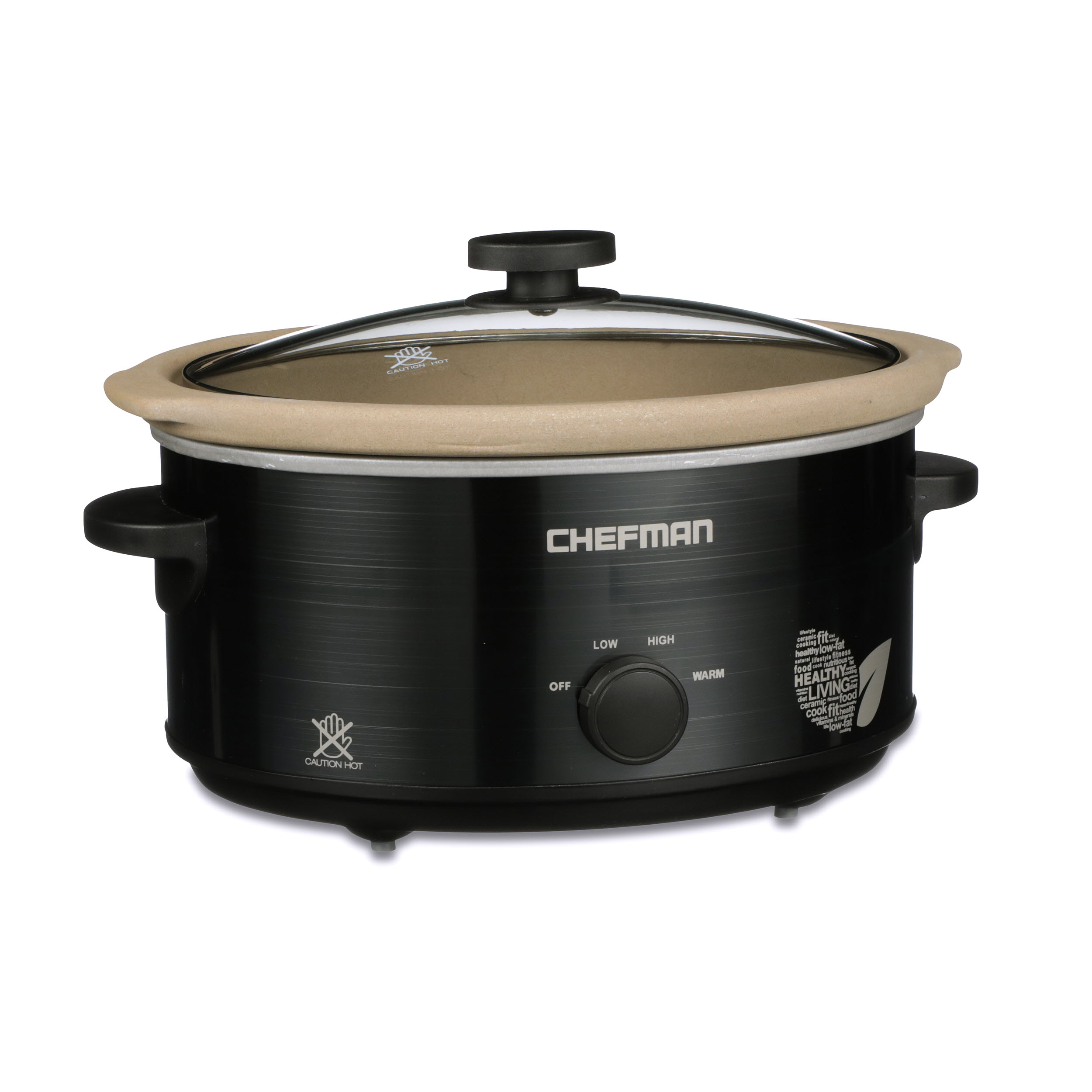 Chefman 5 Qt. Slow Cooker, All-Natural, Glaze & Chemical-Free Pot