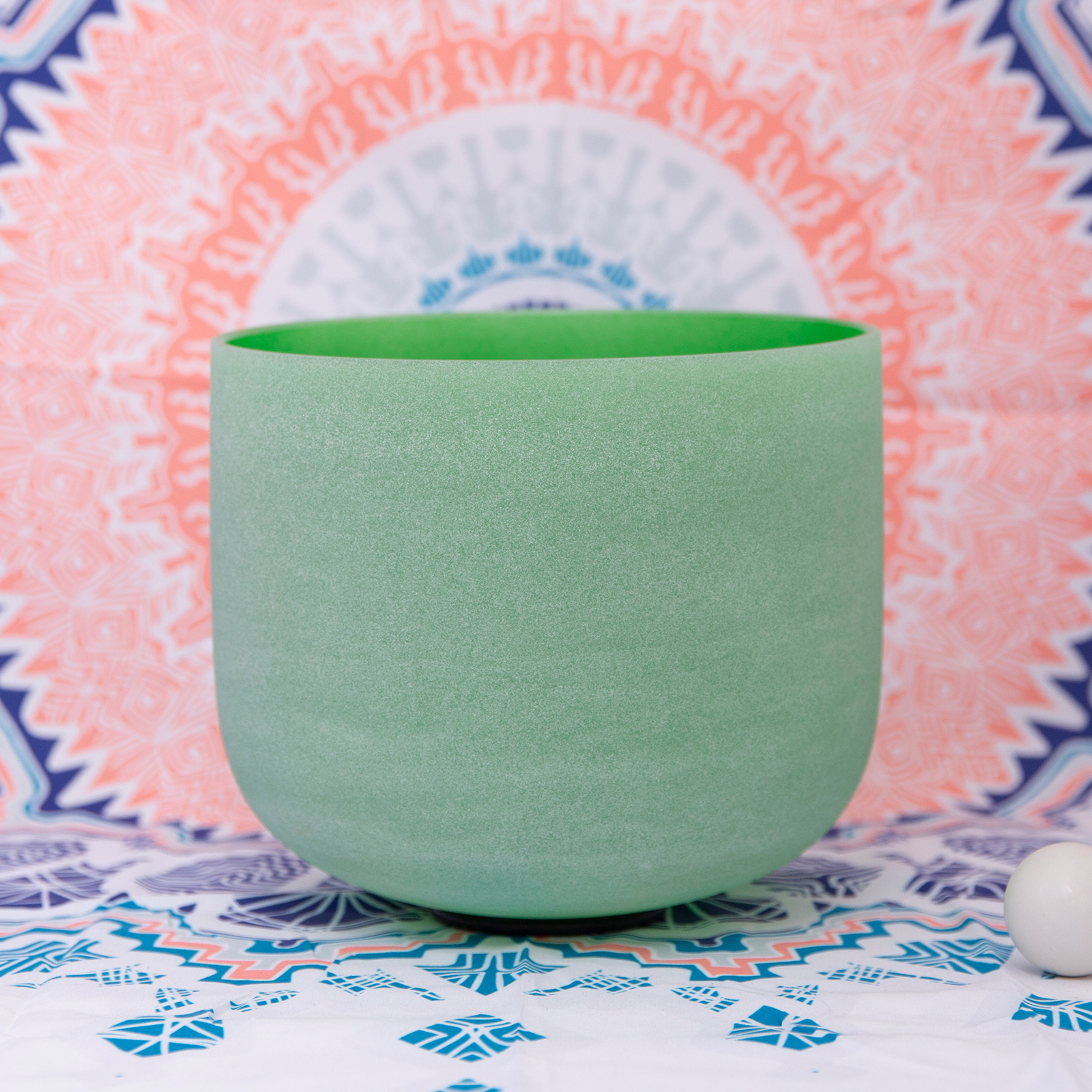 thumbnail video image 2 of Green Color Frosted F Heart Chakra Quartz  Crystal Singing Bowl 8 inch+ Case Bag, 2 of 6