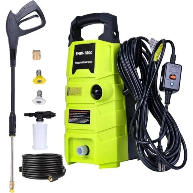 thumbnail video image 2 of Electric Pressure Washer 1800 PSI 1.6 GPM, Portable Power Washer with 20FT Hose, Spray Gun, Foam Cannon & Nozzles for Cars, Driveways, Patios and Home Cleaning, 2 of 18