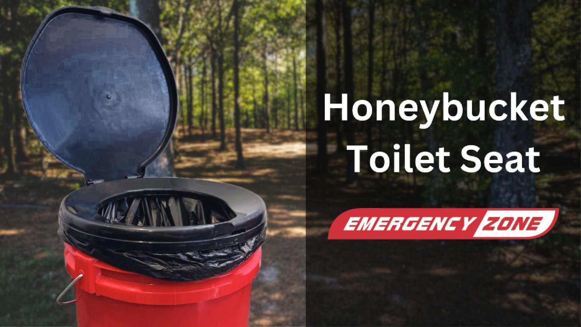 thumbnail video image 2 of Honey Bucket Style Toilet Seat for 5 Gallon Bucket | Portable Toilet for Camping, Hiking, Boating, or Emergencies, 2 of 8
