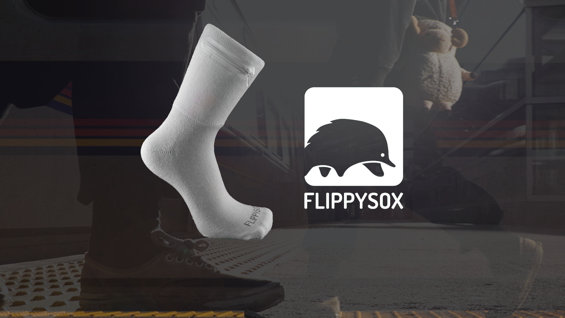 thumbnail video image 2 of Flippysox Zipper Sock Wallet (3 Pack) - Cotton & Polyester Zipper Socks with Pockets - Fits shoe size 6-13 - White, 2 of 10